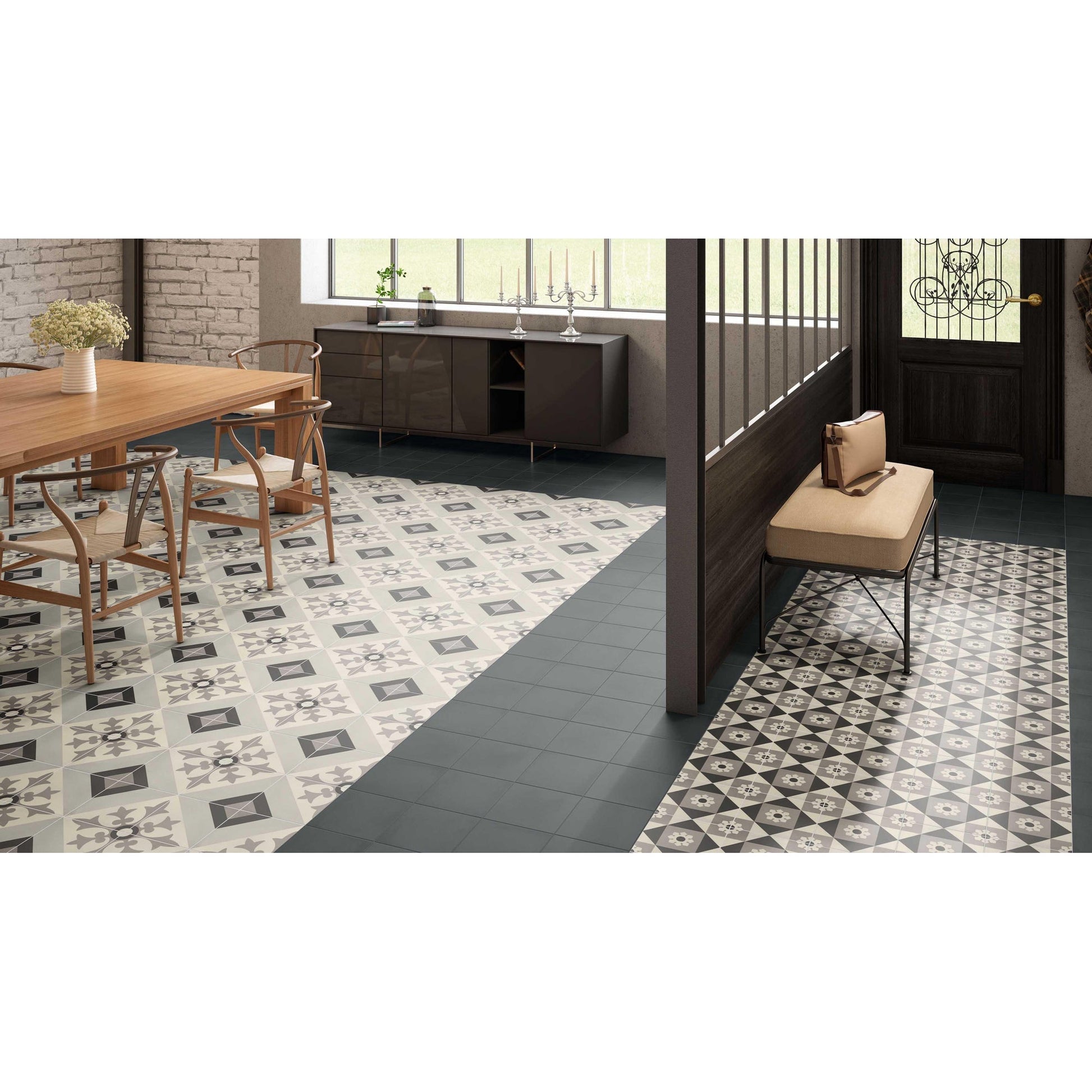 JOS. Hidro Vloertegel 197X197 Black 8.3mm Mat - Mozaiektegel.com