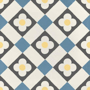 JOS. Hidro VLtegel Decor 197X197 Funflowers Blue 8.3mm Mat - Mozaiektegel.com