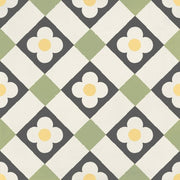 JOS. Hidro VLtegel Decor 197X197 Funflowers Lime 8.3mm Mat - Mozaiektegel.com