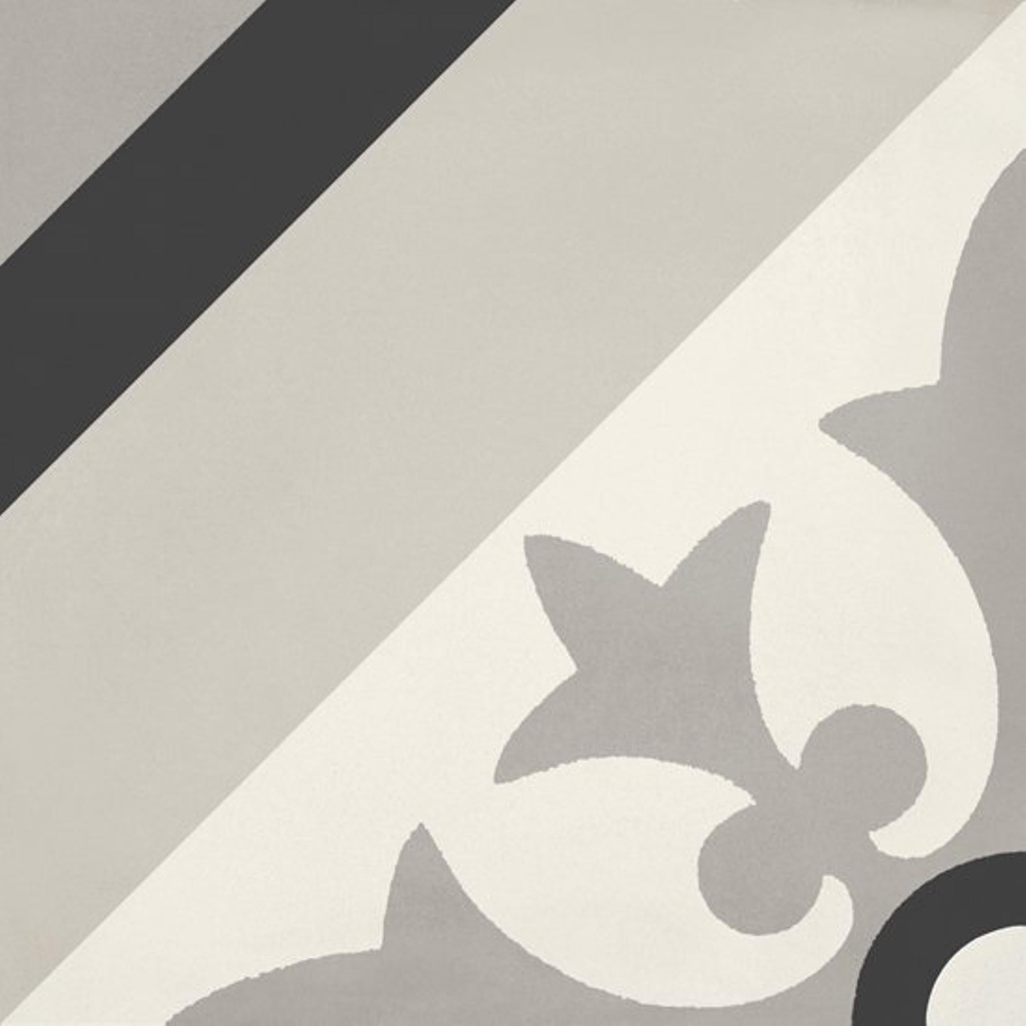 JOS. Hidro VLtegel Decor 197X197 Geoflower Black 8.3mm Mat - Mozaiektegel.com