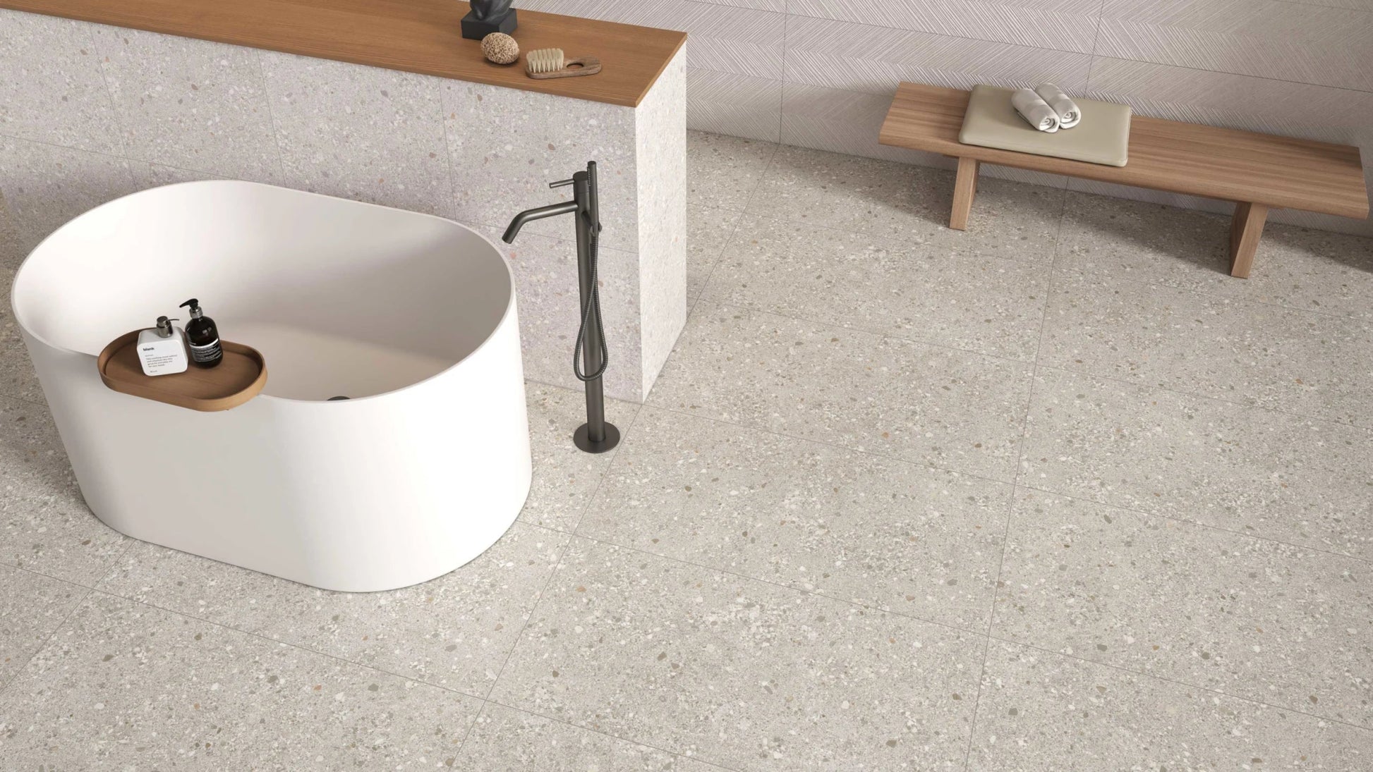 JOS. Horizon Ciottoli Antr. VLtegel 600X1200 Antraciet 8,2mm Mat Ret.R10 - Mozaiektegel.com