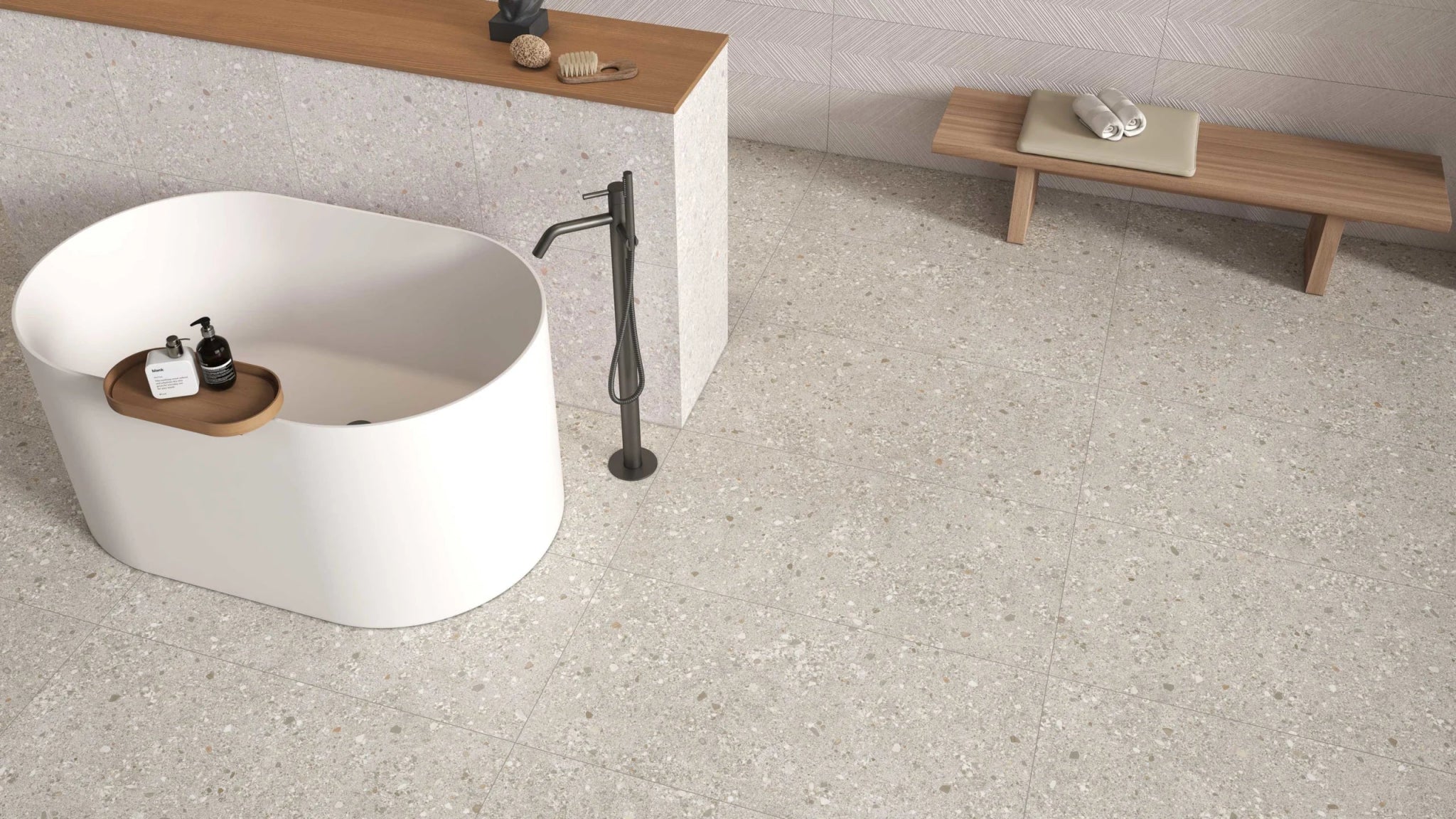 JOS. Horizon Ciottoli Antr. VLtegel 600X1200 Antraciet 8,2mm Mat Ret.R10 - Mozaiektegel.com