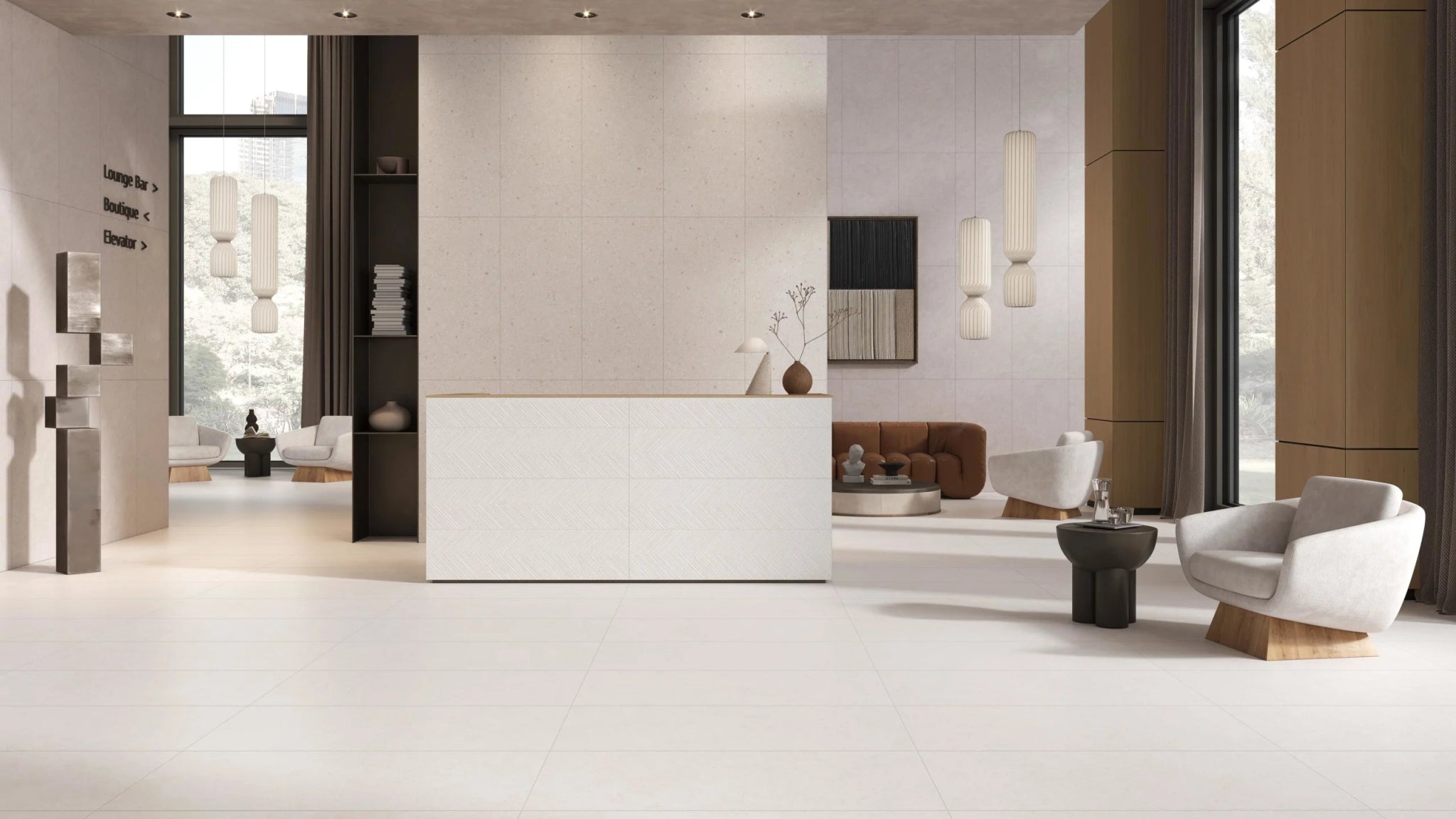 JOS. Horizon Ciottoli Bianco Vloertegel 600X1200 Bianco 8,2mm Mat Ret.R10 - Mozaiektegel.com