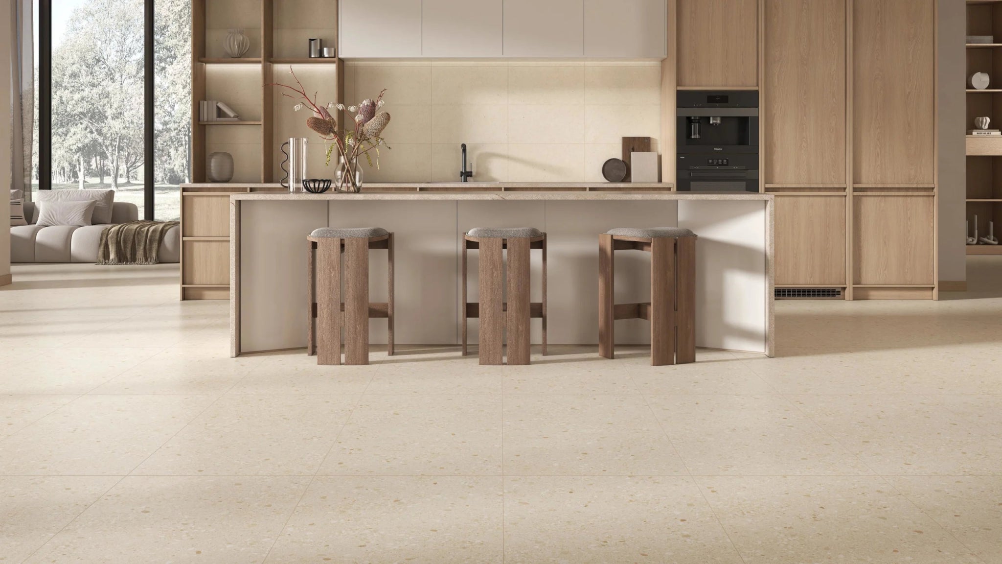 JOS. Horizon Terra Beige Vloertegel 600X1200 Beige 8,2mm Mat Ret.R10 - Mozaiektegel.com