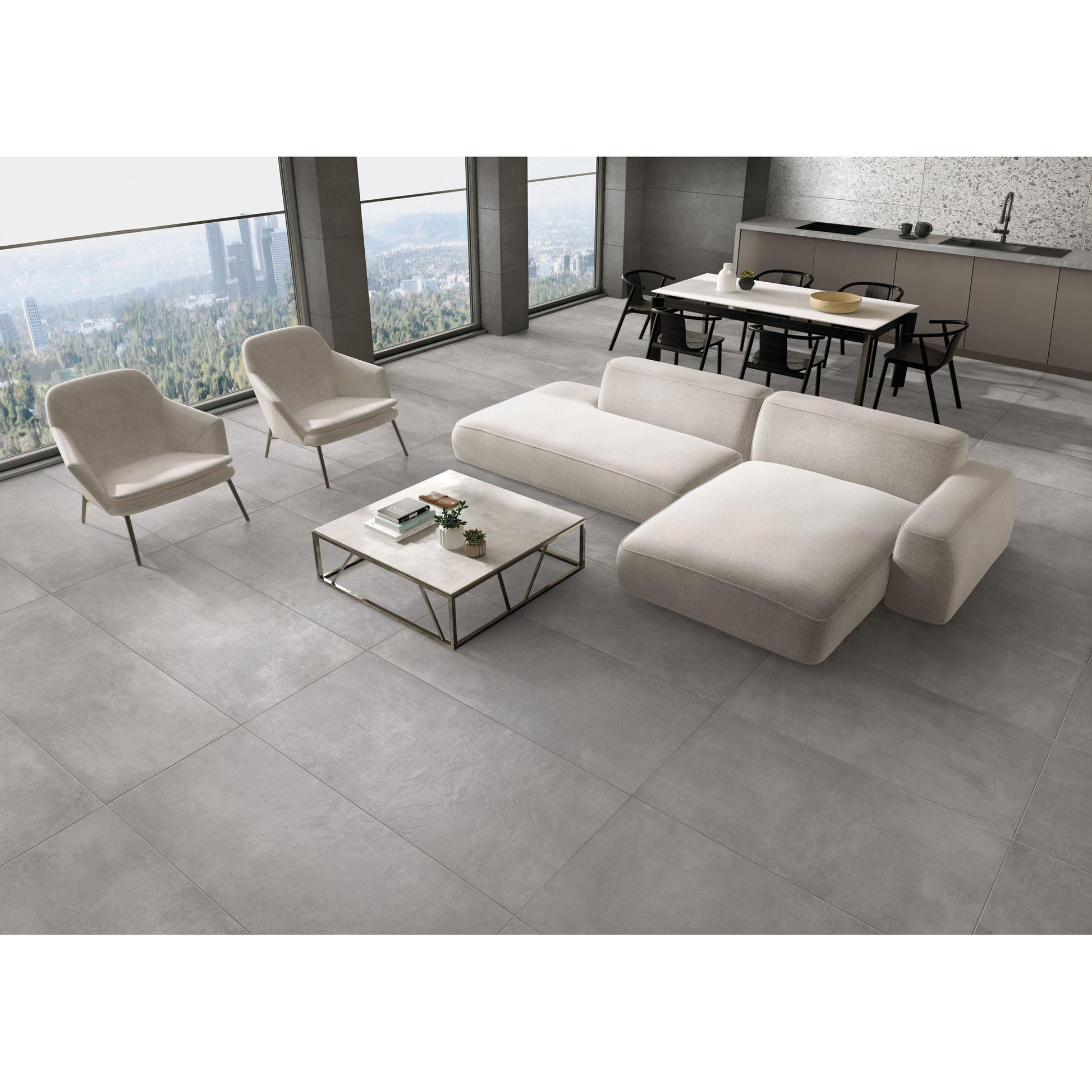 JOS. Loft Vloertegel 600X600 Brown 10mm Mat Ret.R10 - Mozaiektegel.com