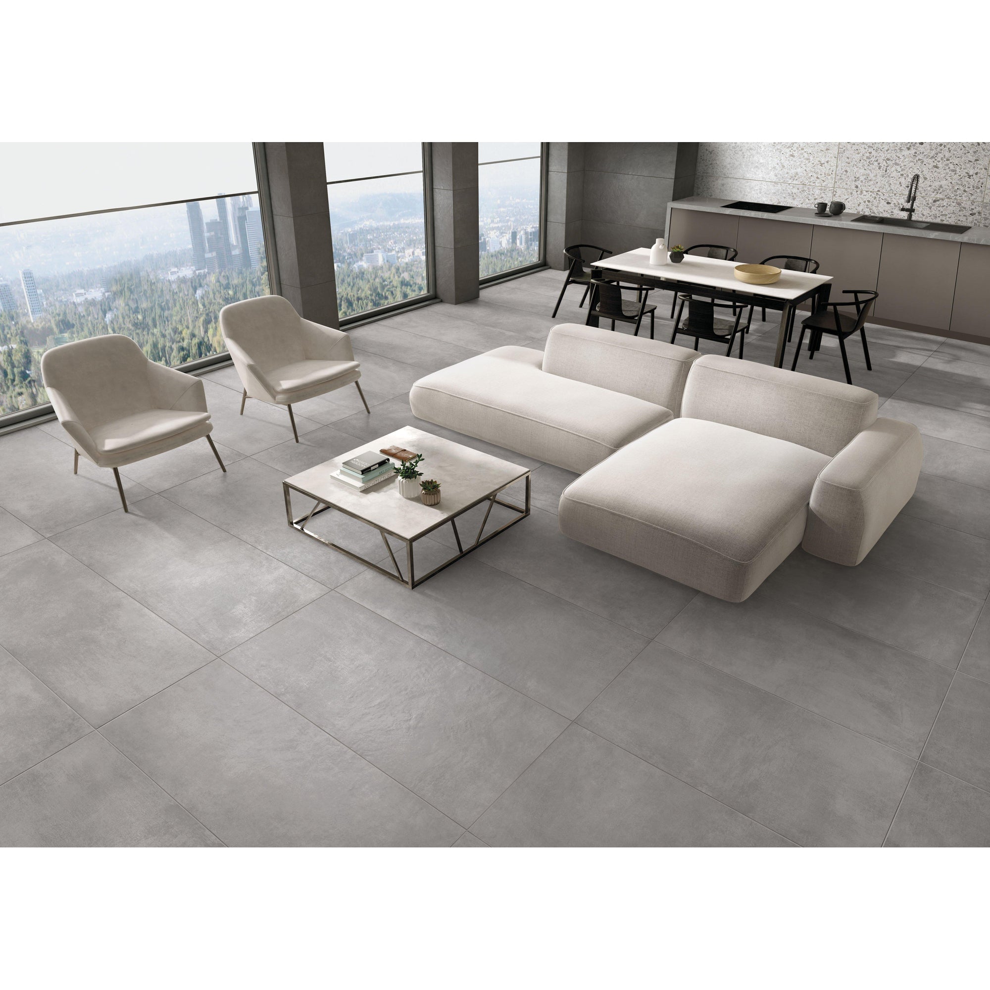 JOS. Loft Vloertegel 600X600 Brown 10mm Mat Ret.R10 - Mozaiektegel.com