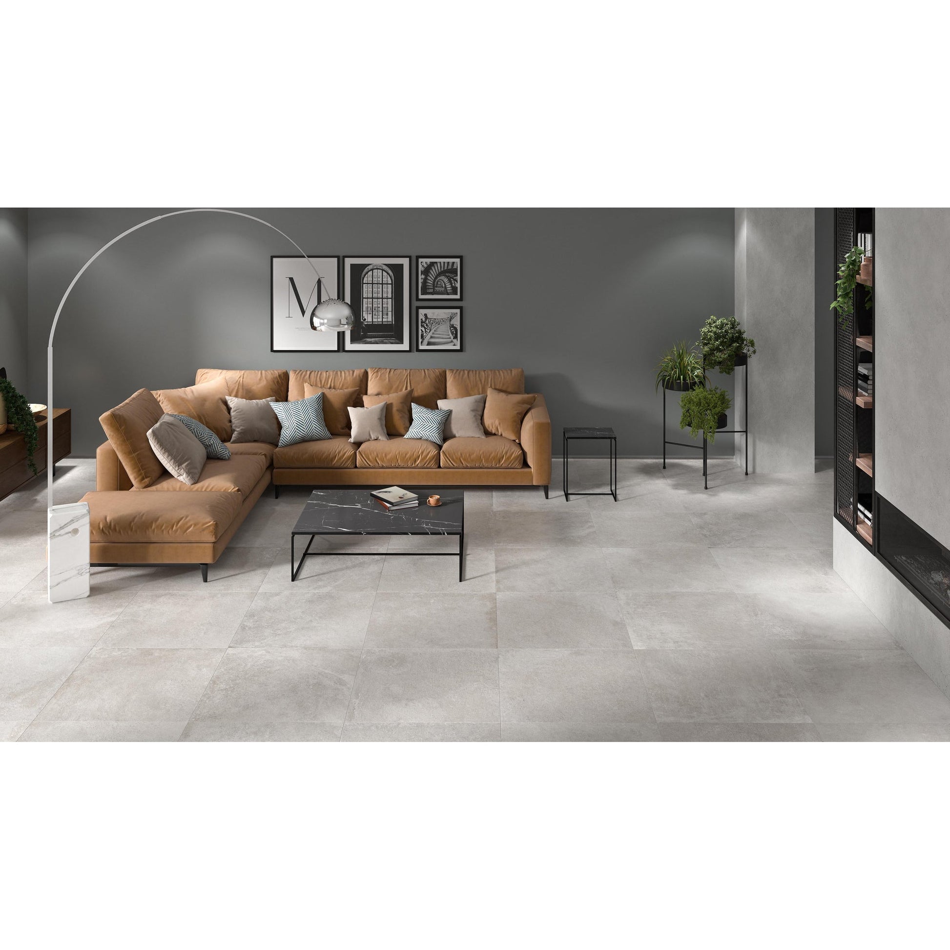 JOS. Lorraine Vloertegel 600X600 Grey 9,5mm Mat Ret.R9 - Mozaiektegel.com