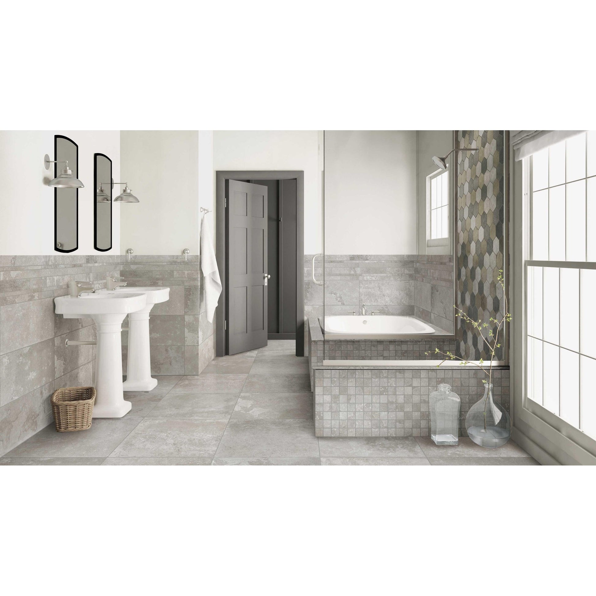 JOS. Reused Vloertegel 150X150 Light Grey 10mm Mat Ret.R10 - Mozaiektegel.com