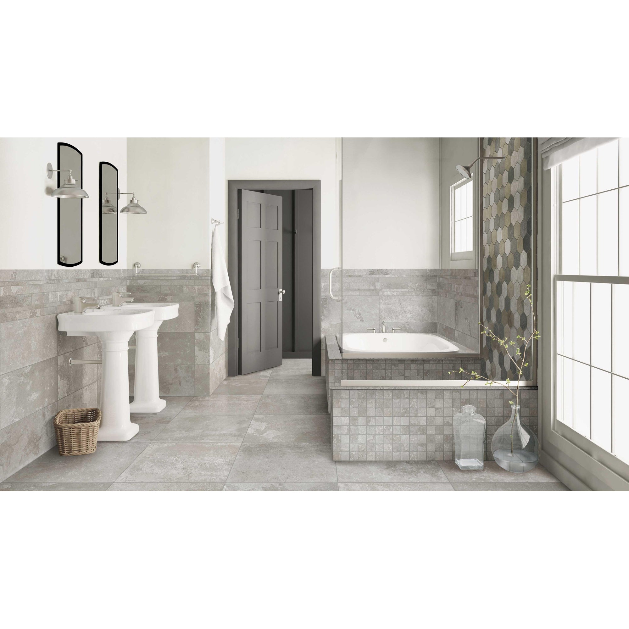 JOS. Reused Vloertegel 300X600 Light Grey 9mm Mat Ret.R10 - Mozaiektegel.com