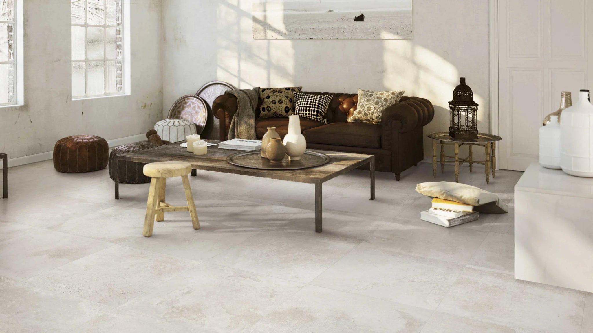 JOS. Reused Vloertegel 450X900 Bone 10mm Mat Ret.R10 - Mozaiektegel.com