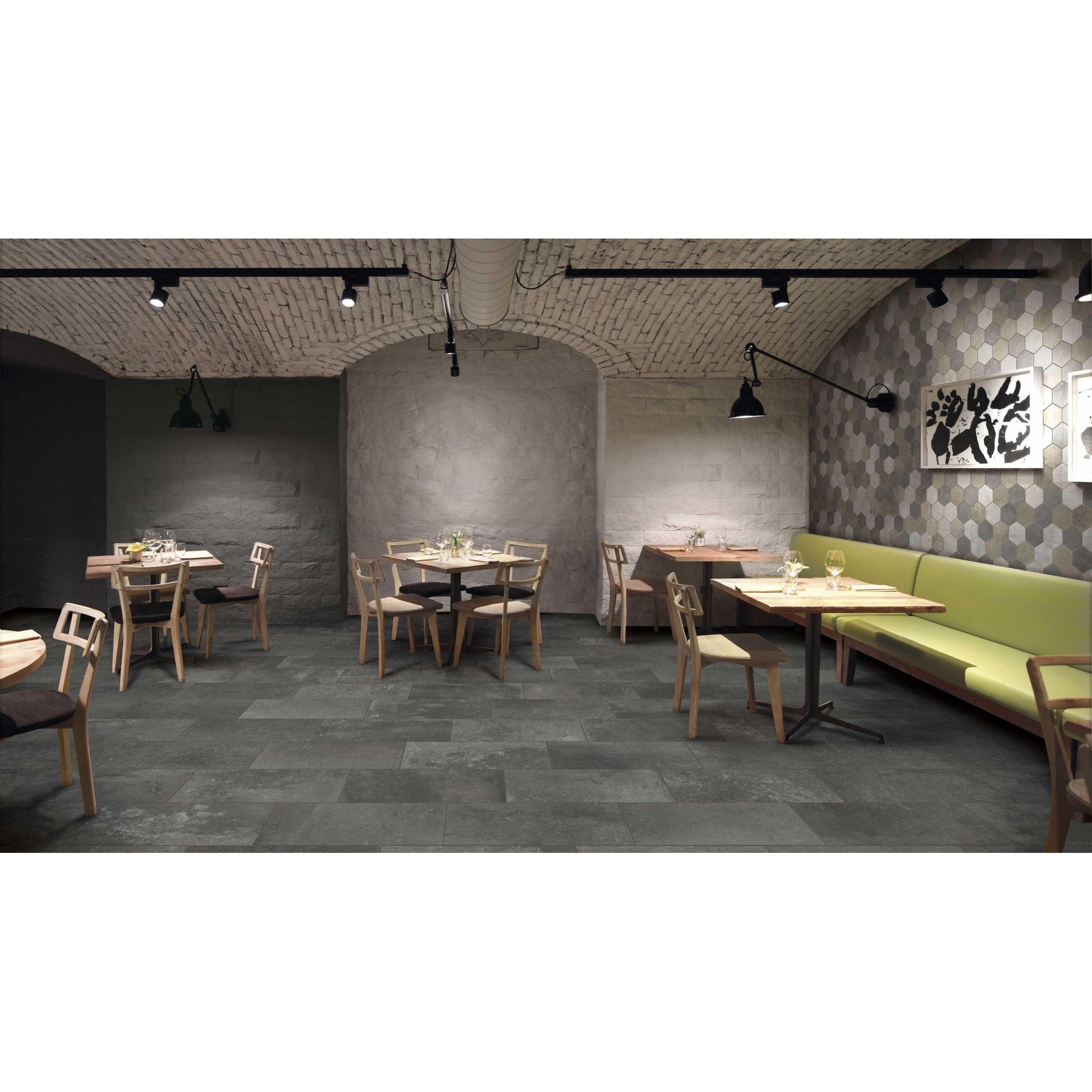 JOS. Reused Vloertegel 600X600 Anthracite 9Mm Mat Ret.R10 - Mozaiektegel.com