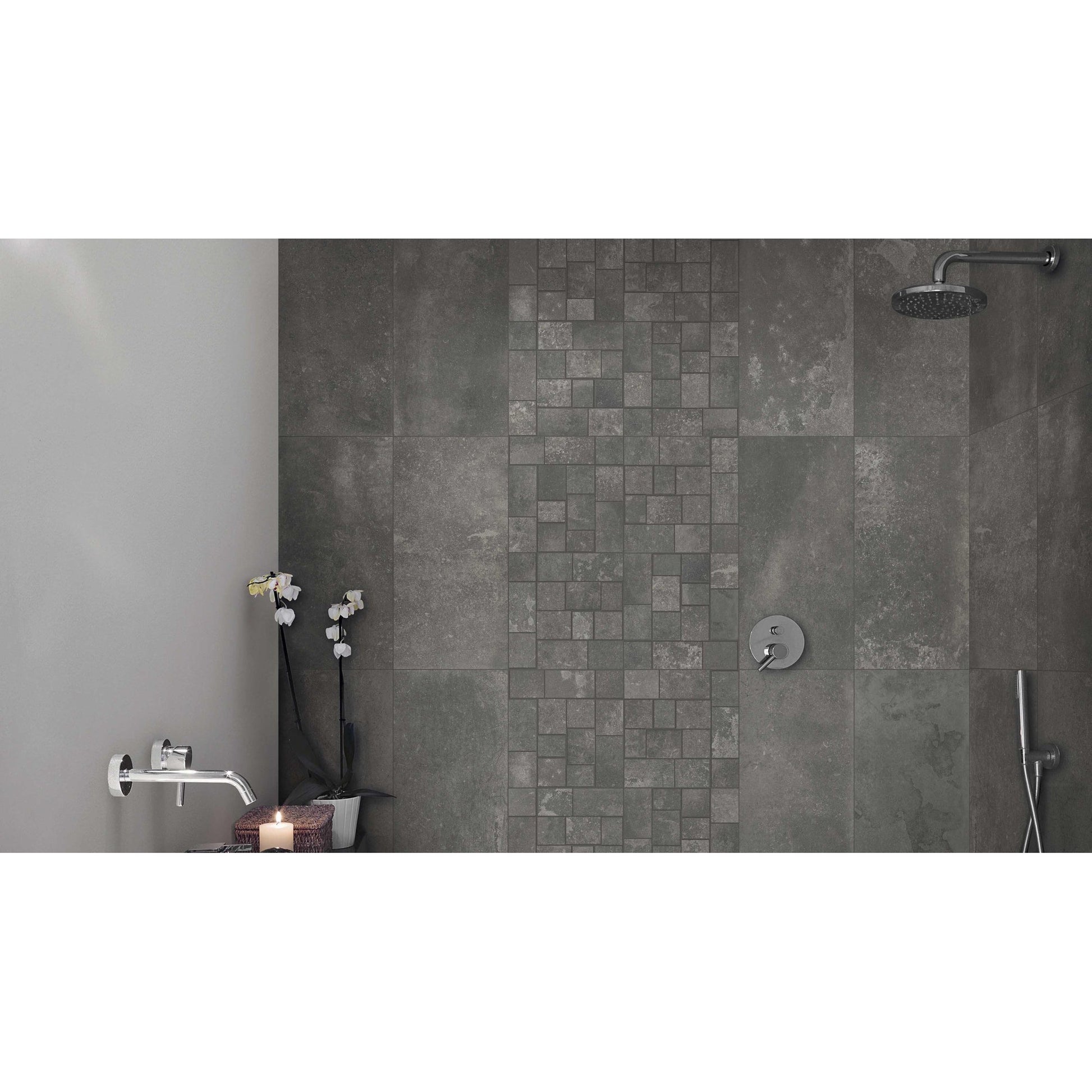 JOS. Reused Vloertegel 600X600 Anthracite 9Mm Mat Ret.R10 - Mozaiektegel.com