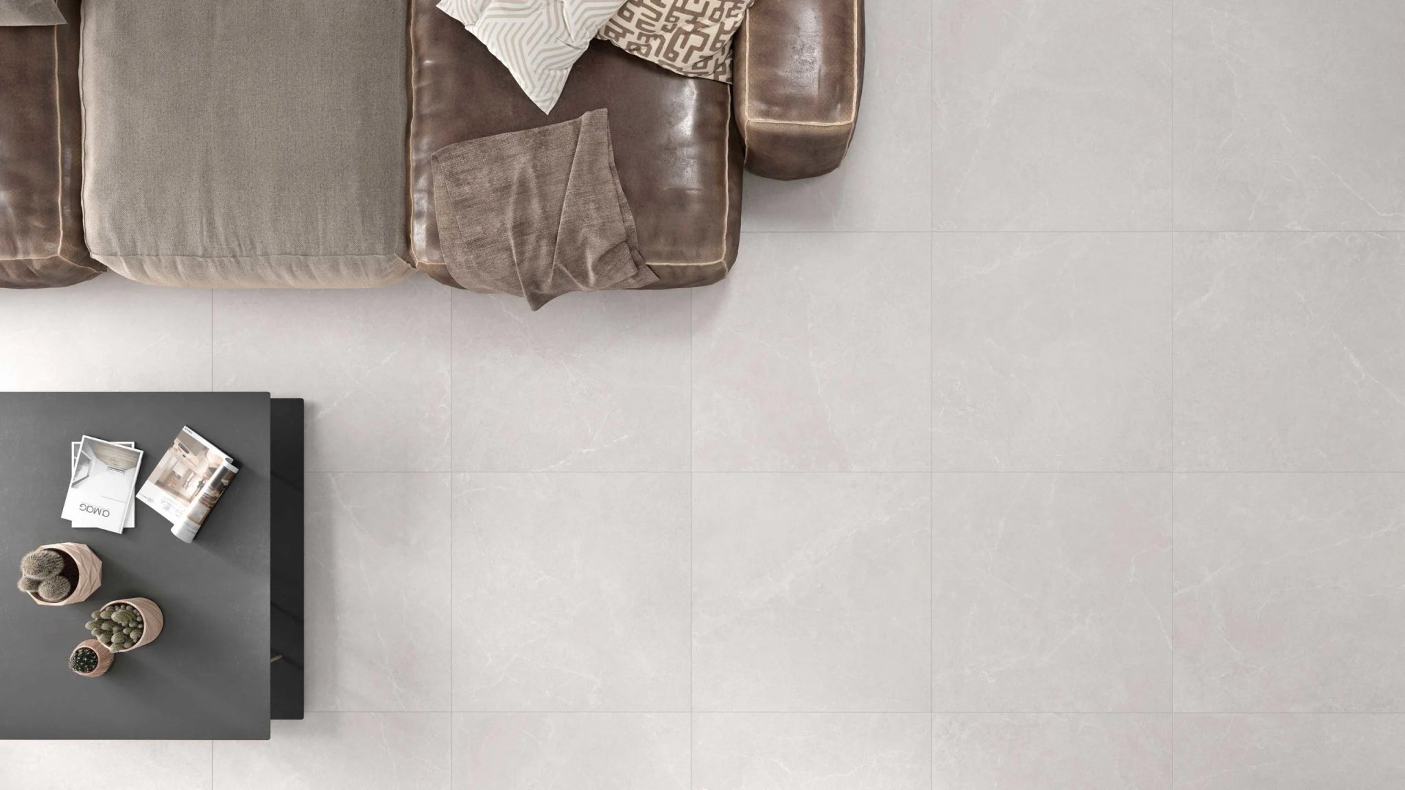 JOS. Storm Vloertegel 600X600 White 10mm Mat Ret. - Mozaiektegel.com