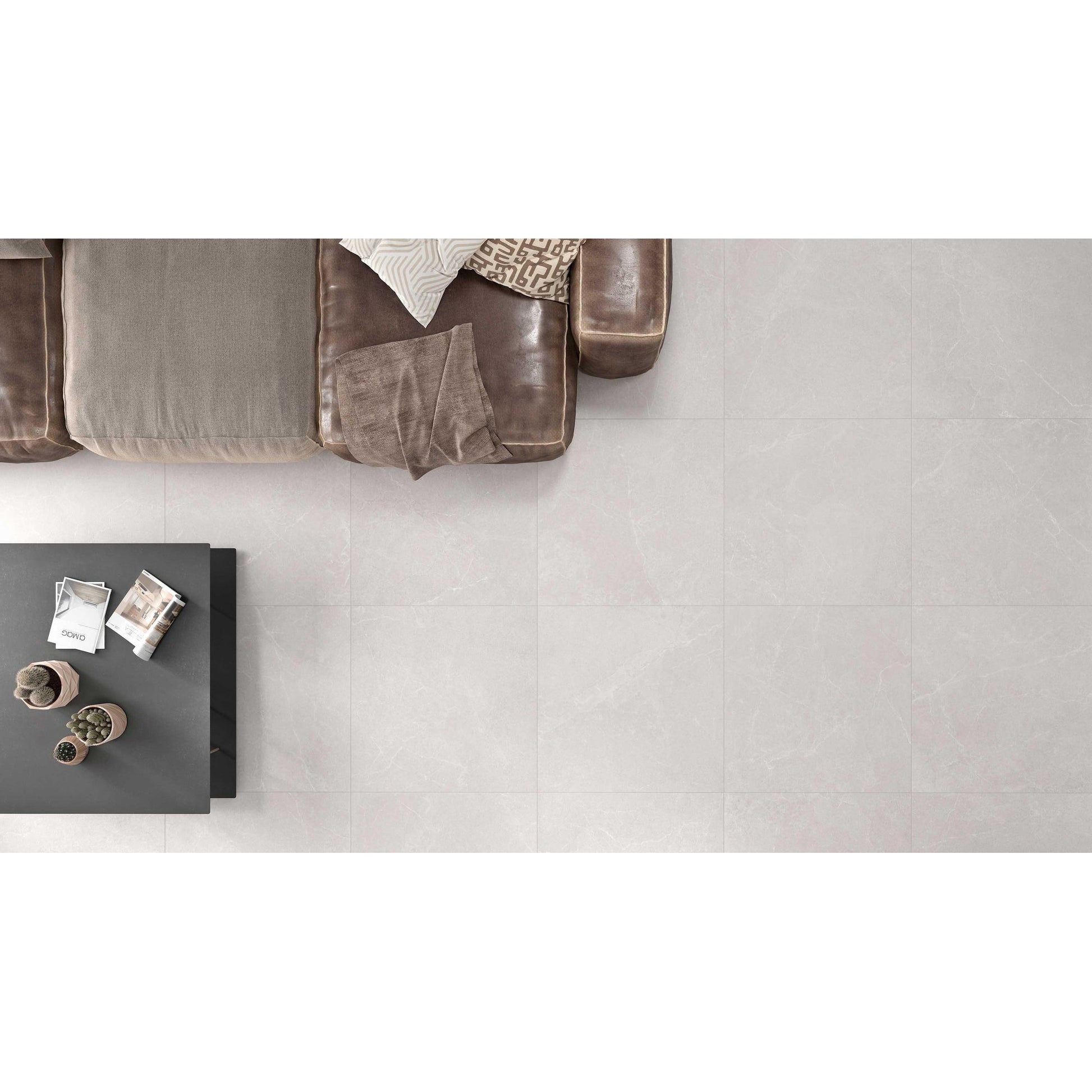 JOS. Storm Vloertegel 600X600 White 9mm Mat Ret.R9 - Mozaiektegel.com