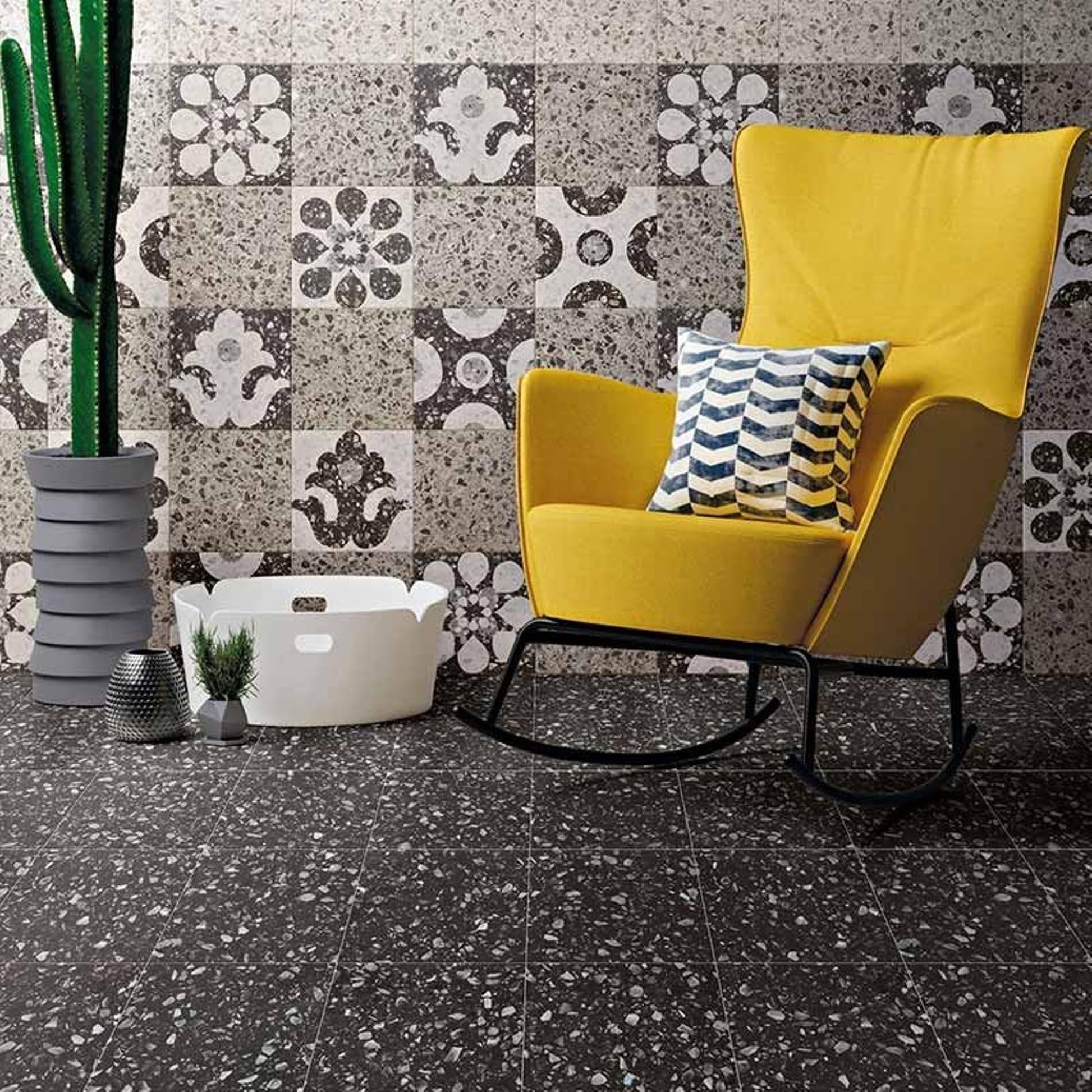 JOS. Venetie Vloertegel 200X200 Nero 7.5mm Mat R10 - Mozaiektegel.com