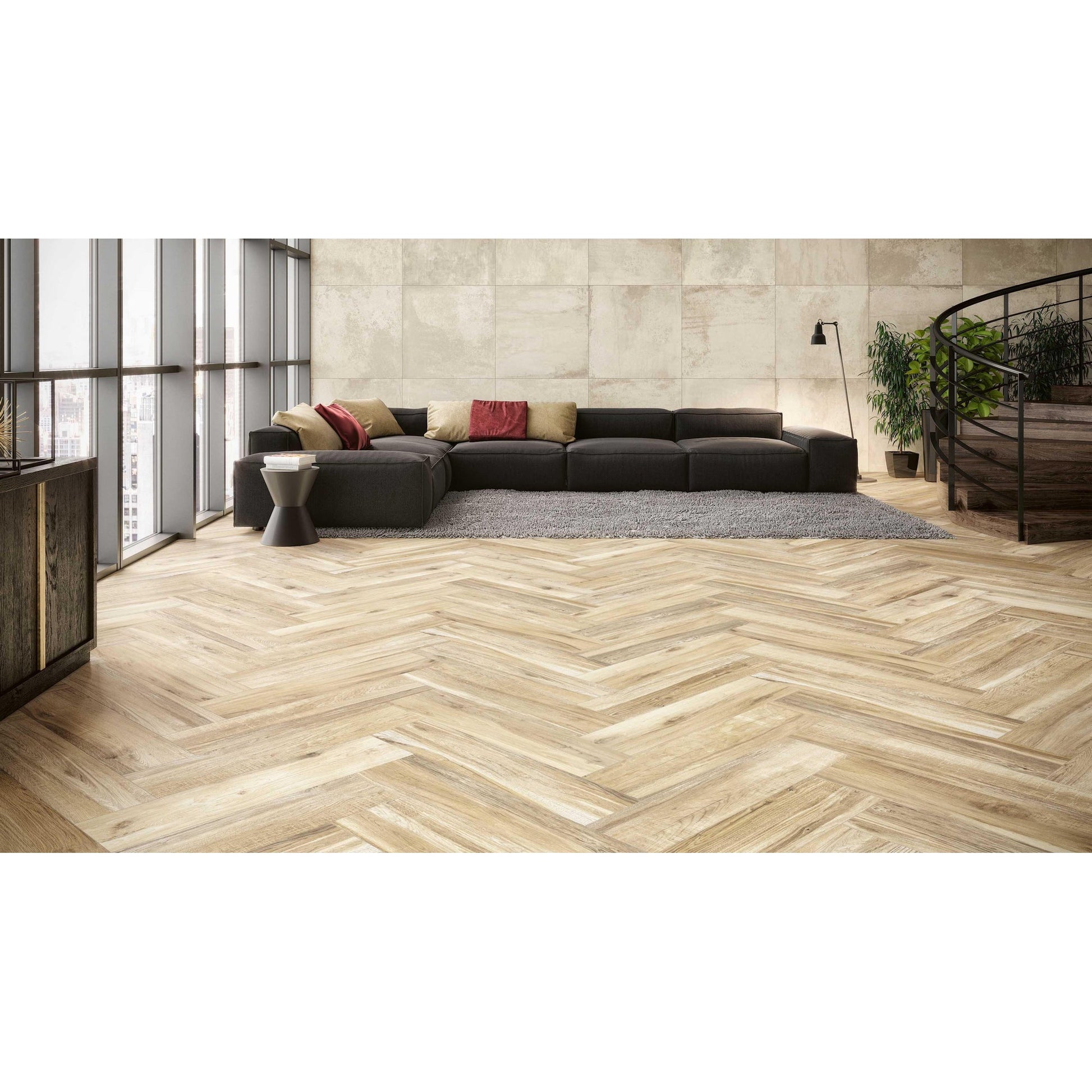 JOS. Warmhout Vloertegel 222X897 Ginger 10.5mm Mat R10 - Mozaiektegel.com