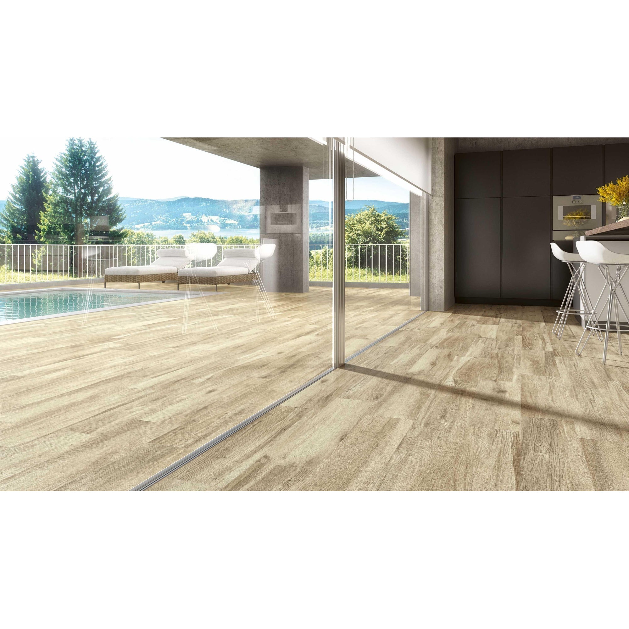 JOS. Warmhout Vloertegel 222X897 Hazel 10.5mm Mat R10 - Mozaiektegel.com