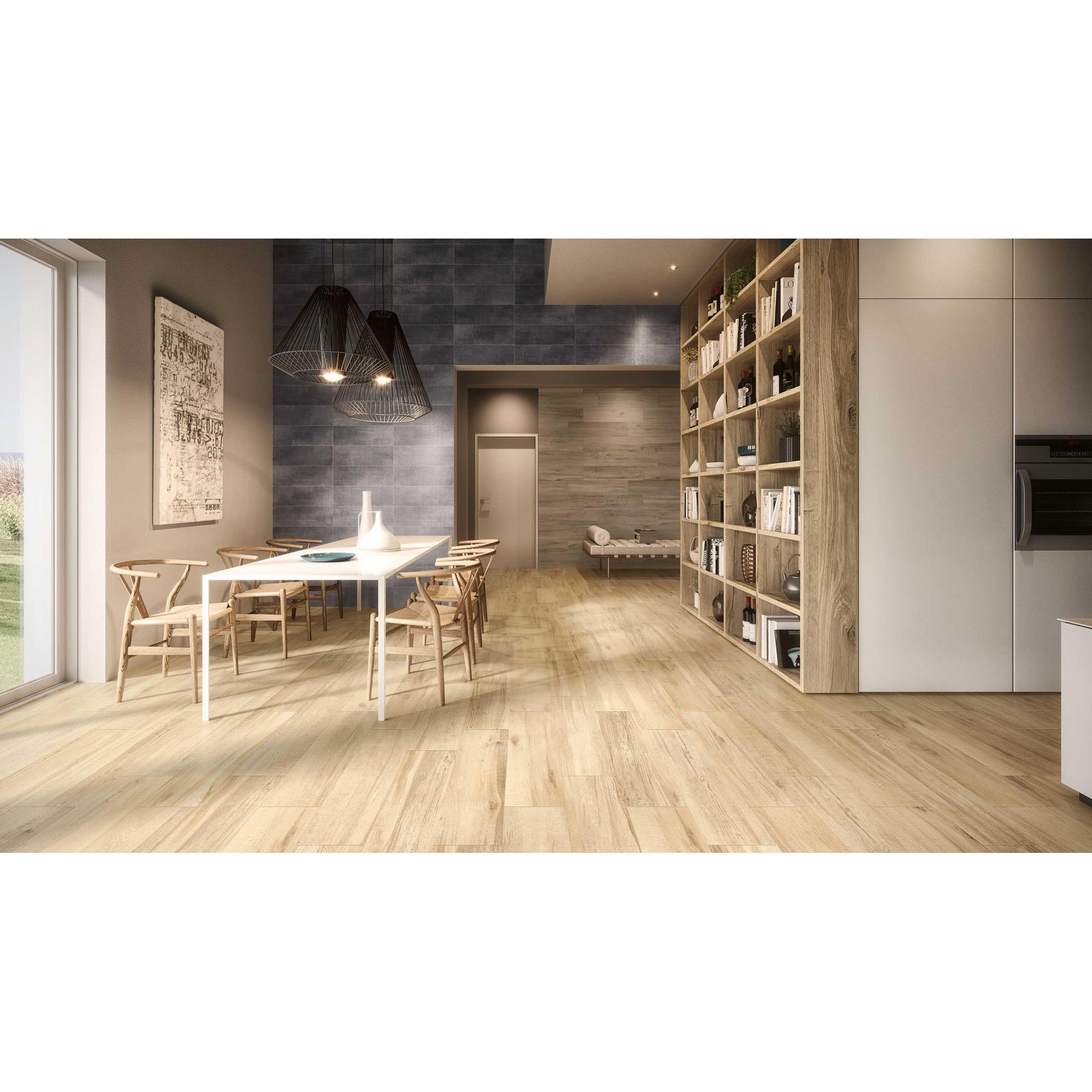 JOS. Warmhout Vloertegel 222X897 Honey 10.5mm Mat R10 - Mozaiektegel.com