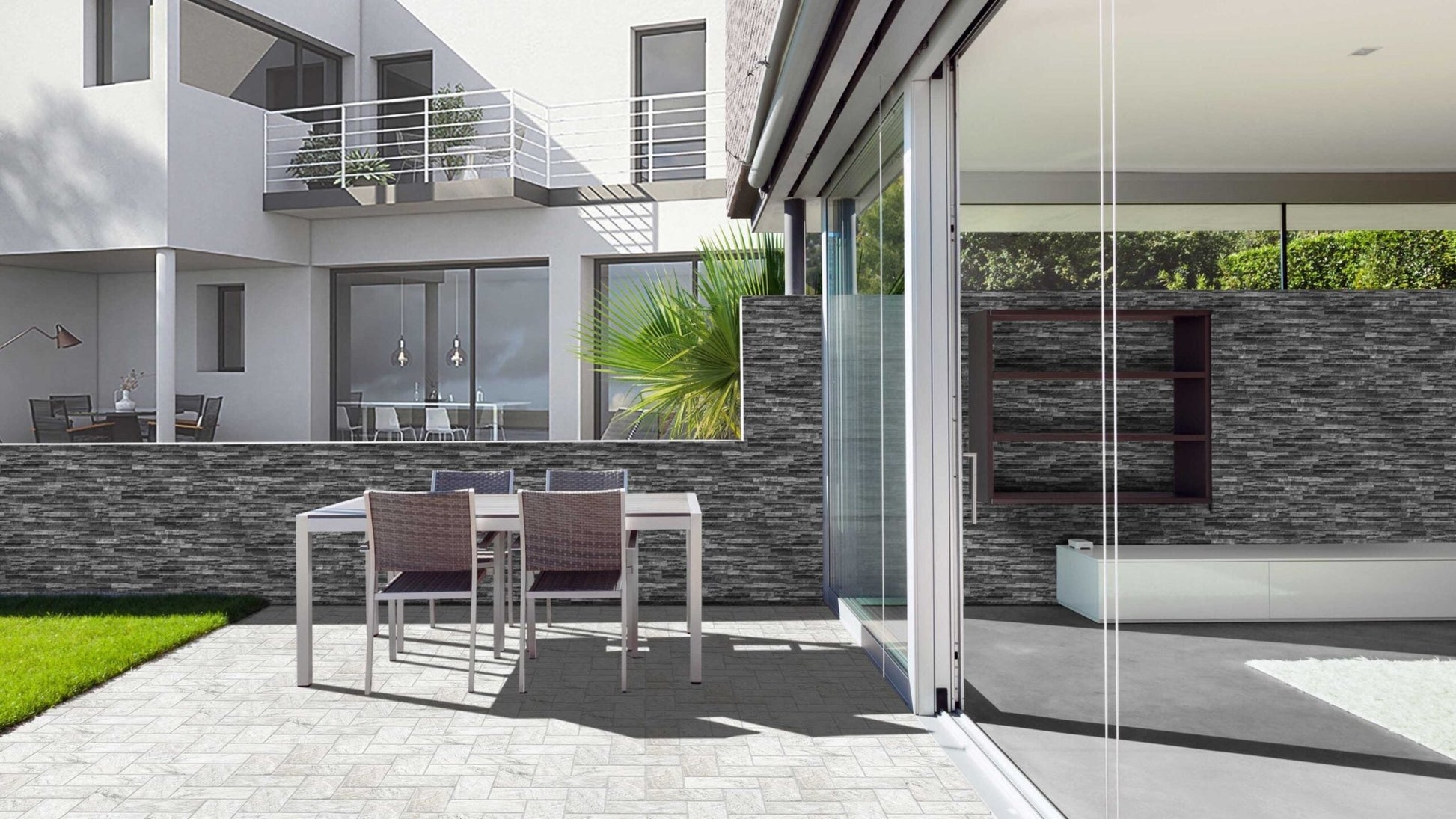 Keradom Natura 16KNALA Wandtegel 160X400 Lava 9 - 15mm Mat - Mozaiektegel.com