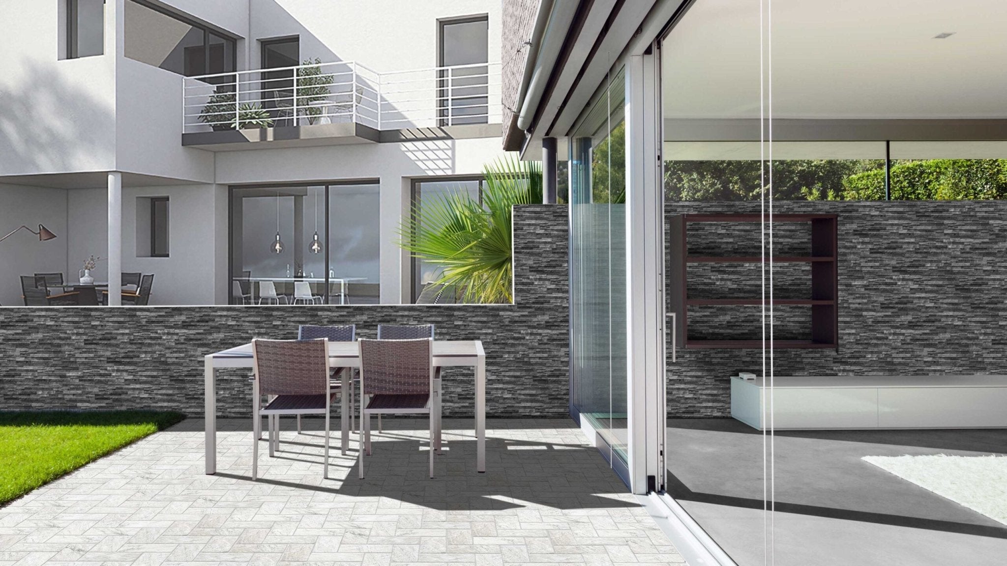 Keradom Natura 16KNALA Wandtegel 160X400 Lava 9 - 15mm Mat - Mozaiektegel.com