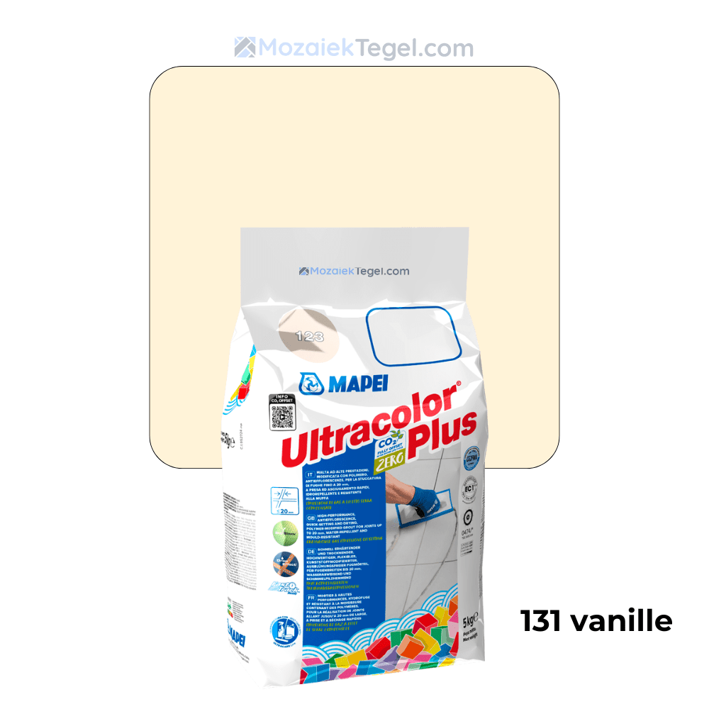 Mapei | Ultracolor Plus | 131 Vanille | Cementgebonden | Voegmiddel | 5KG - Mozaiektegel.com