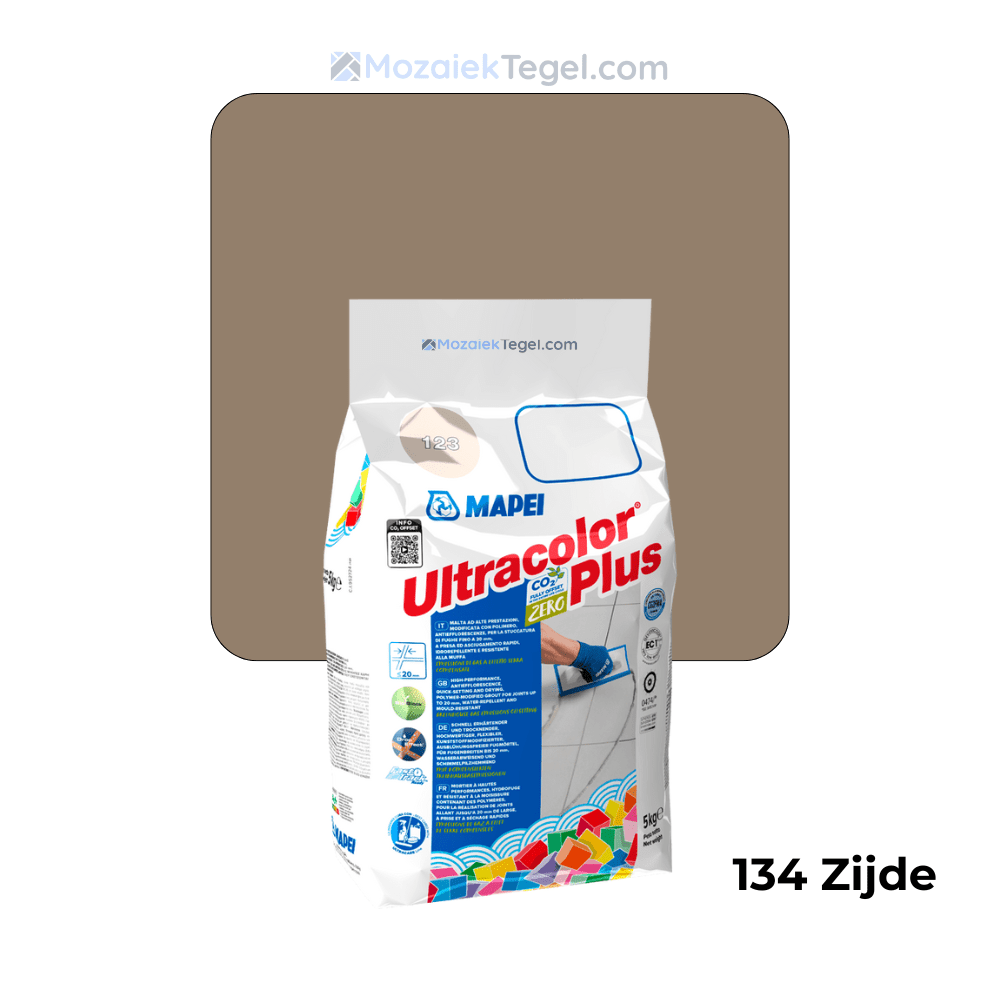 Mapei | Ultracolor Plus | 134 Zijde | Cementgebonden | Voegmiddel | 5KG - Mozaiektegel.com