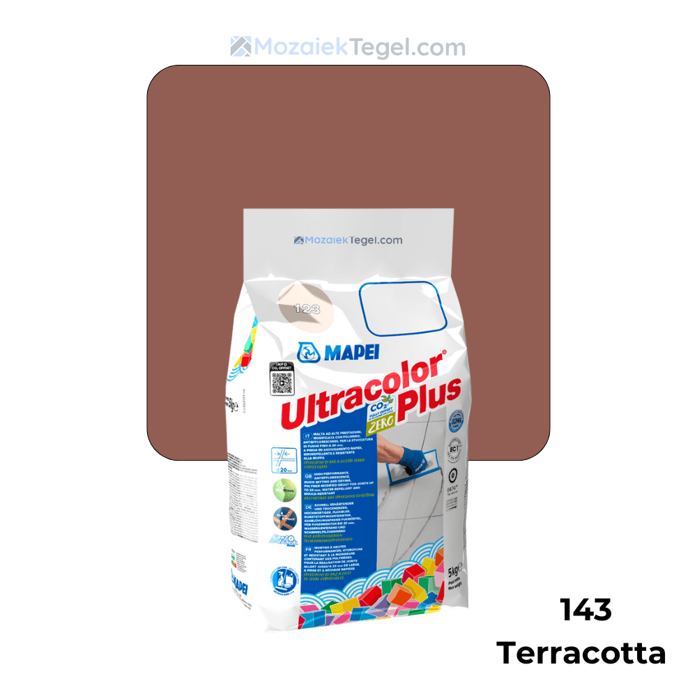 Mapei | Ultracolor Plus | 143 Terracotta | Cementgebonden | Voegmiddel | 5KG - Mozaiektegel.com