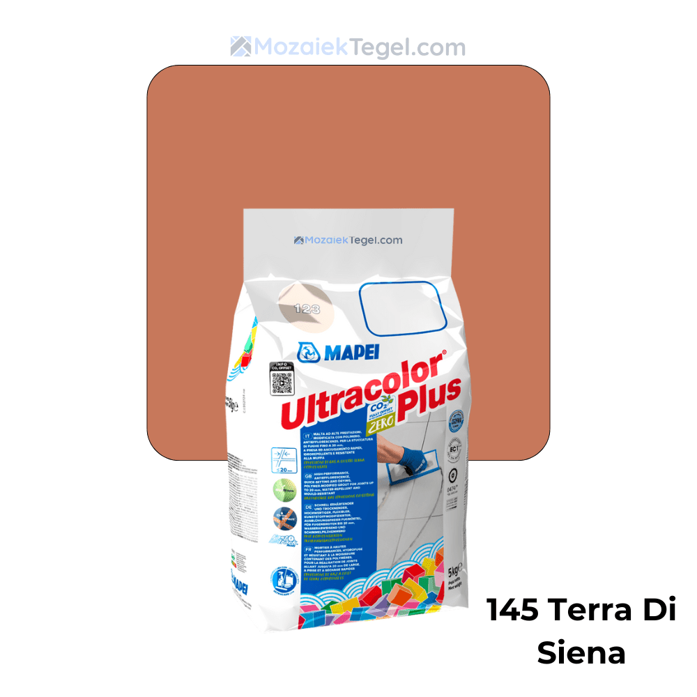 Mapei | Ultracolor Plus | 145 Terra Di Siena | Cementgebonden | Voegmiddel | 5KG - Mozaiektegel.com