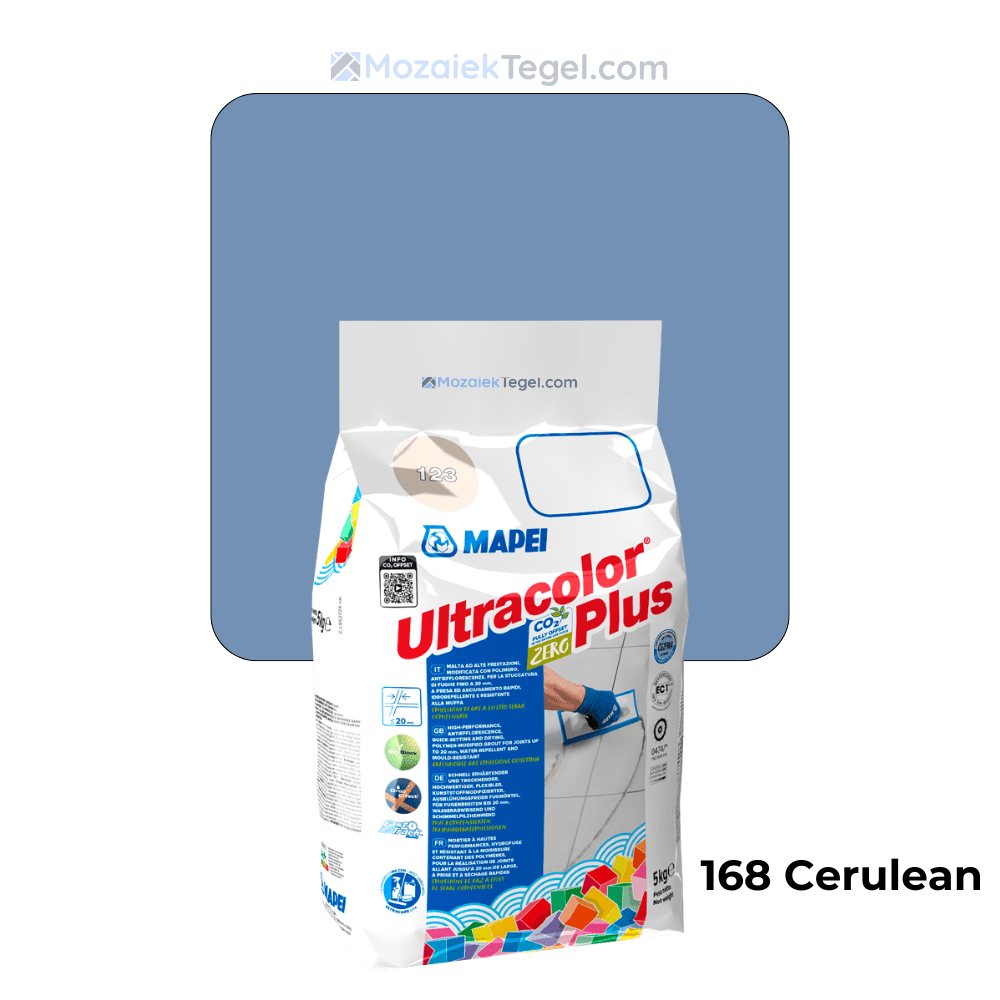 Mapei | Ultracolor Plus | 168 Cerulean | Cementgebonden | Voegmiddel | 5KG - Mozaiektegel.com