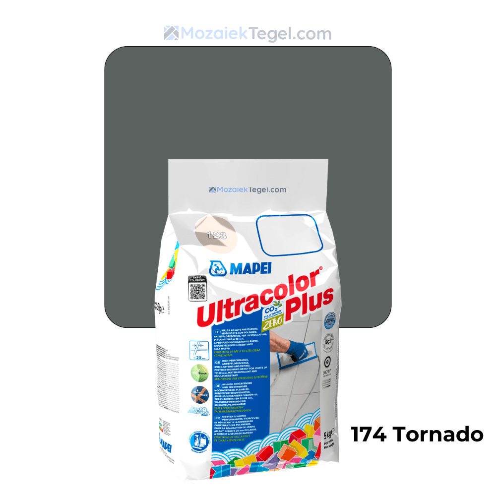 Mapei | Ultracolor Plus | 174 Tornado | Cementgebonden | Voegmiddel | 5KG - Mozaiektegel.com