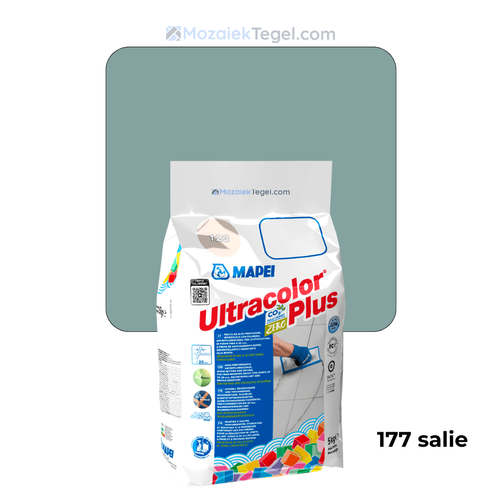 Mapei | Ultracolor Plus | 177 Salie | Cementgebonden | Voegmiddel | 5KG - Mozaiektegel.com
