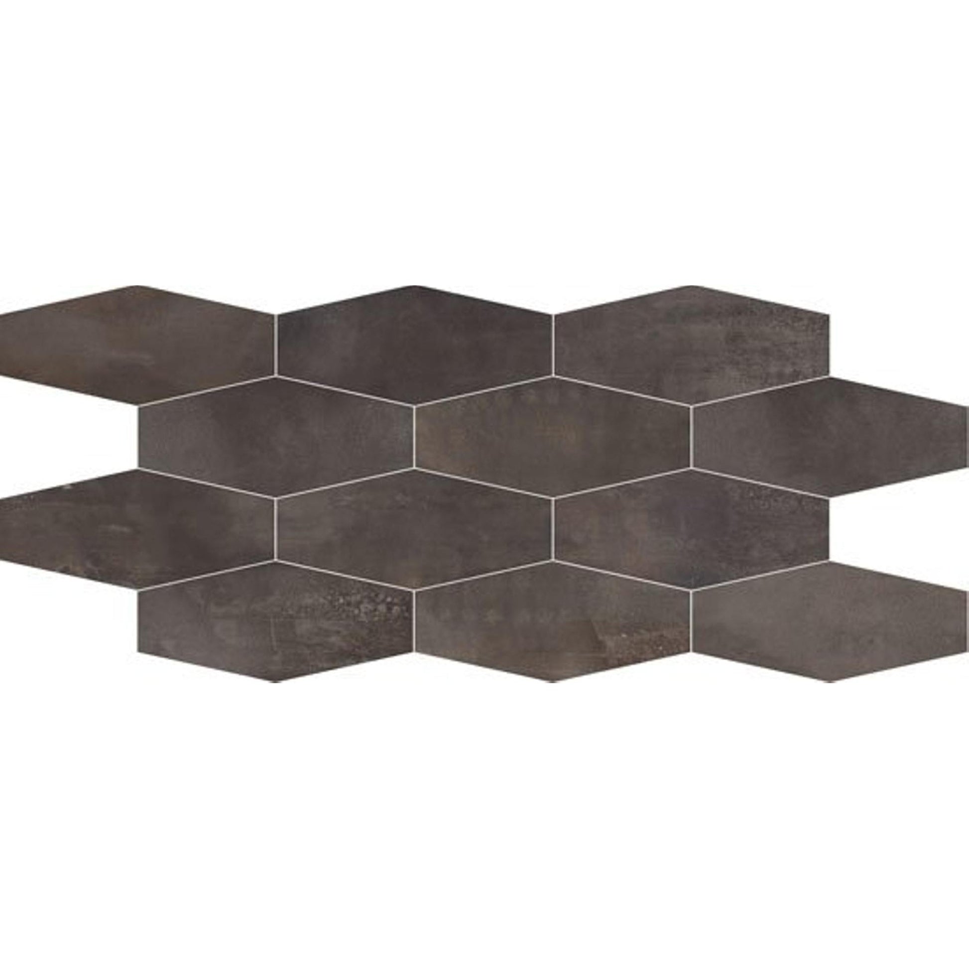 Mozaïektegel ABK Imoker Interno 9 I9R03201 WAMoz.300X600 Dark 9mm Mat Ret.F:Hexagon - Mozaiektegel.com
