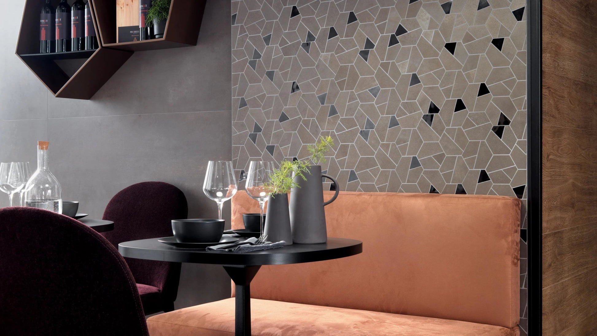 Mozaïektegel Atlas Concorde Boost AN69 VLtegel mozaiek 25x28,5cm 9mm mat rect. smoke - Mozaiektegel.com