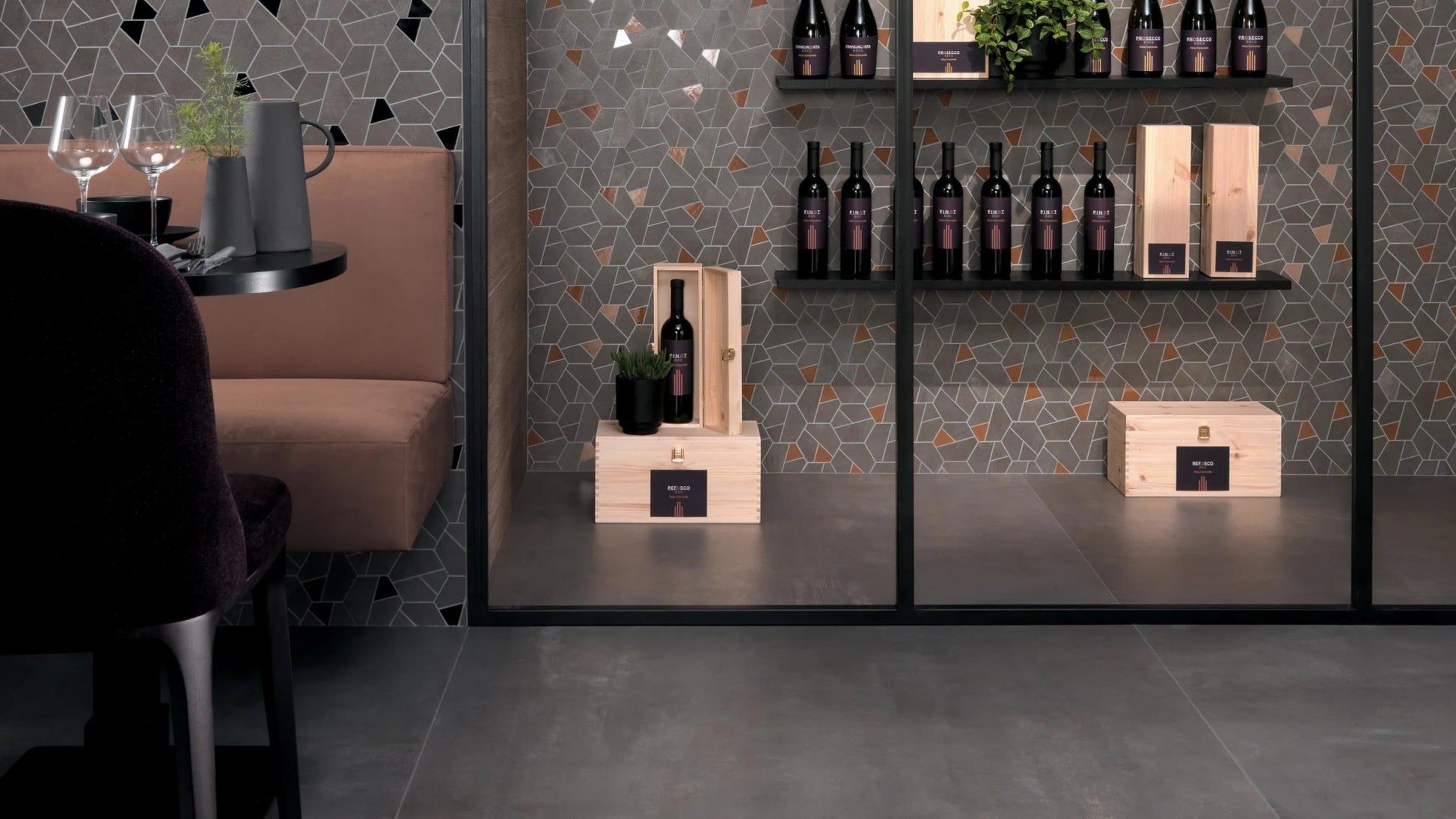 Mozaïektegel Atlas Concorde Boost AN69 VLtegel mozaiek 25x28,5cm 9mm mat rect. smoke - Mozaiektegel.com