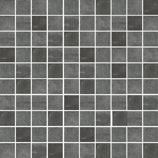Mozaïektegel Floorgres Rawtech 753907 VLMoz.300X300 Coal 10mm Mat Ret.R10 F:030X030 - Mozaiektegel.com