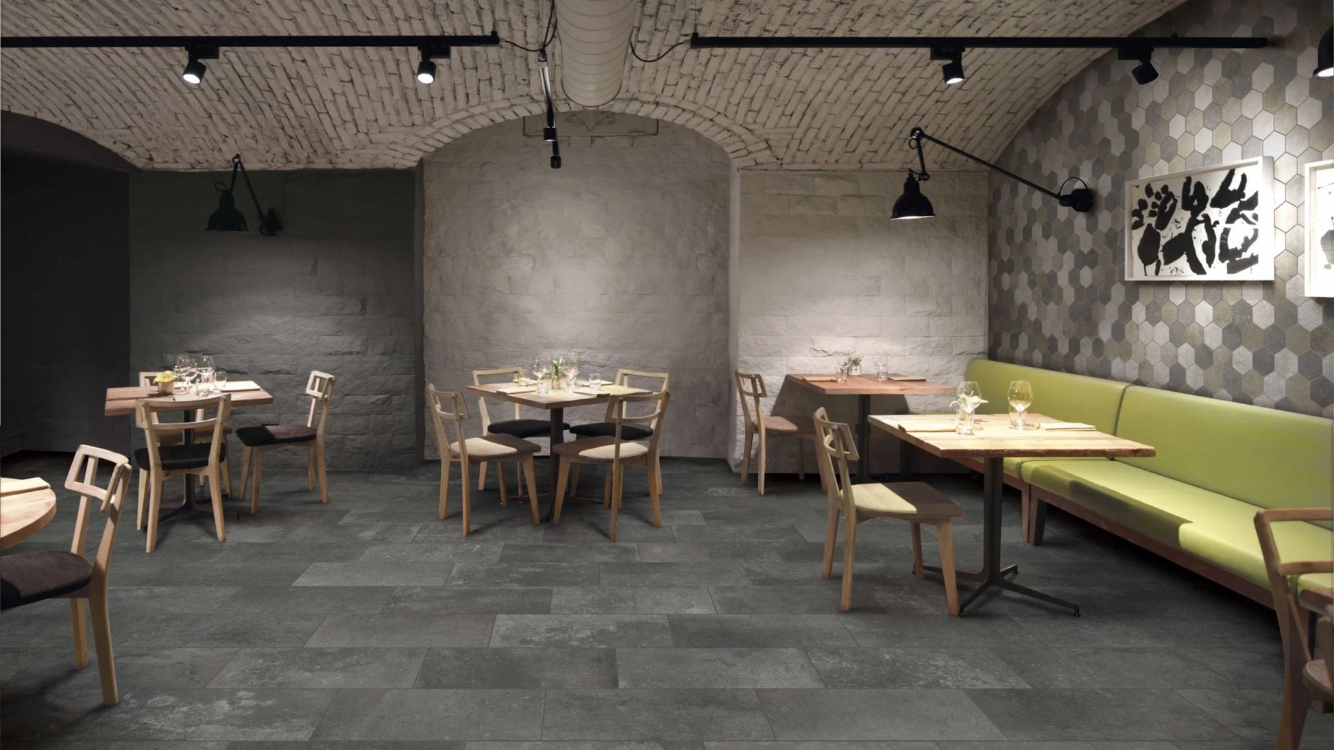 Mozaïektegel JOS. Reused WAMoz.300X300 Anthracite 10mm Mat R10 - Mozaiektegel.com