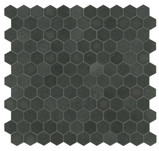 Mozaïektegel Ore Ceramics Basalt M - 30 WAMoz.279X293 Basalt 7mm Mat Hexagon - Mozaiektegel.com