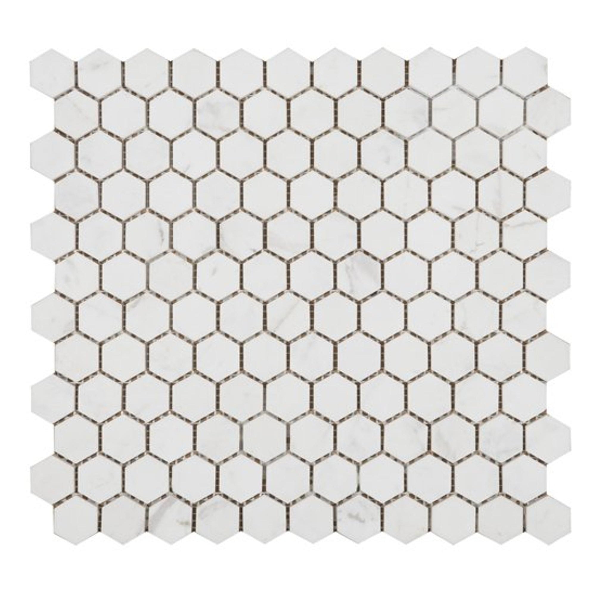 Mozaïektegel Ore Ceramics Hexagon 6802.10.00.00 WAMoz.295X295 White 7mm Mat Hexagon - Mozaiektegel.com