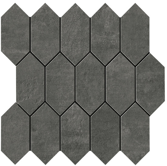 Mozaïektegel Serenissima Evoca 1065246 VLMoz.300X300 Grafite 10mm Mat Ret.R10 F:Losanga - Mozaiektegel.com