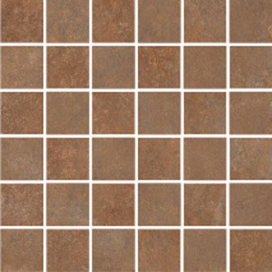 Mozaïektegel Serenissima Studio 50 1069282 VLMoz.300X300 Terracotta 10mm Mt.Ret.R10 F:050X050 - Mozaiektegel.com
