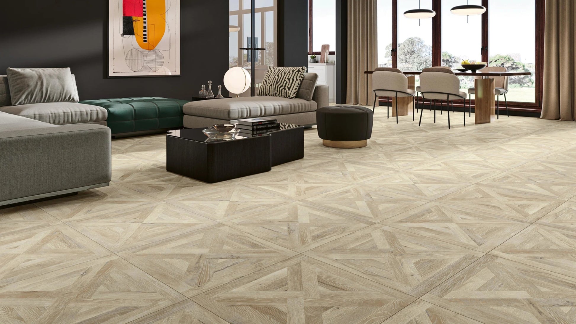 Pavigres Parquet W16652RT Vloertegel 592X592 Cross Pine 10,5mm Mat Ret. - Mozaiektegel.com