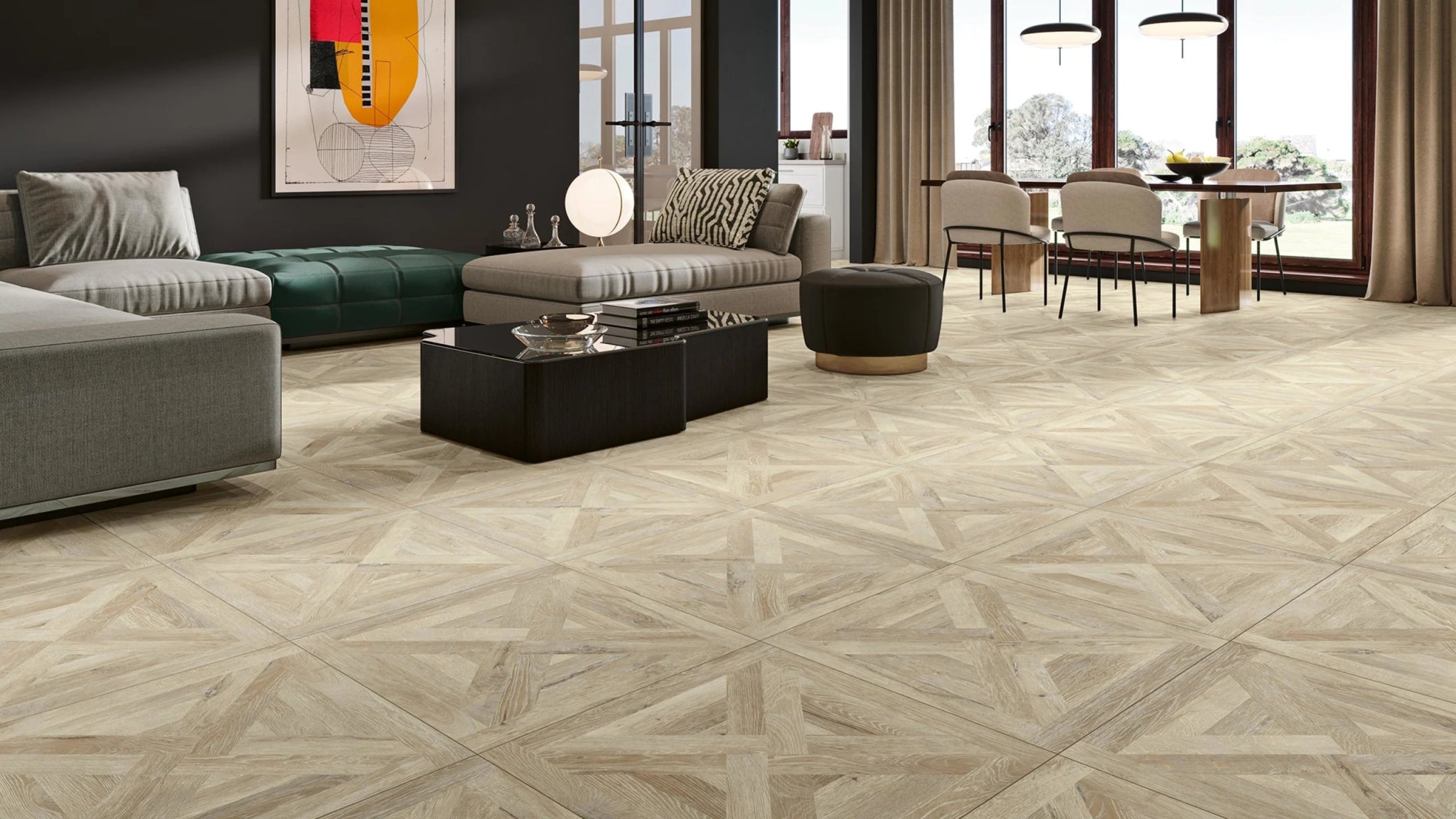 Pavigres Parquet W16652RT Vloertegel 592X592 Cross Pine 10,5mm Mat Ret. - Mozaiektegel.com