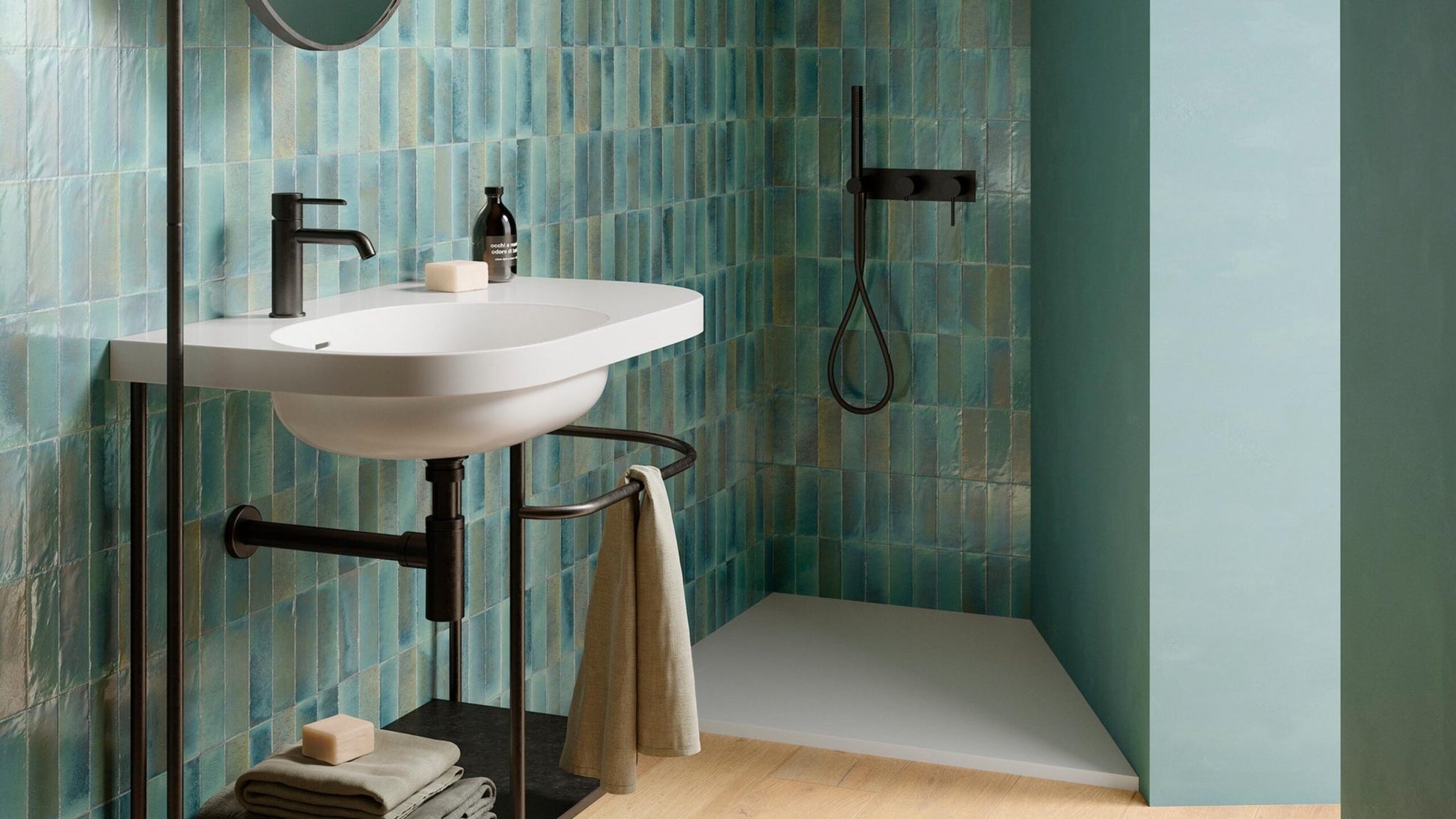 Ragno Gleeze R8GM Wandtegel 100X100 Turchese 10mm Glans - Mozaiektegel.com