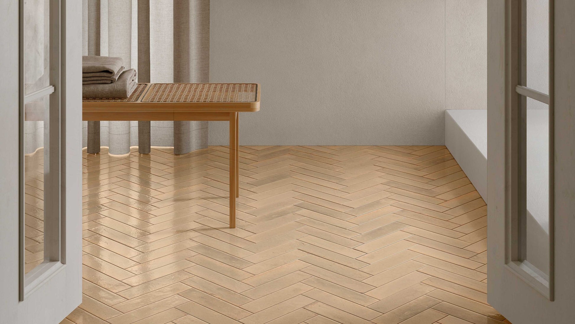 Ragno Look R8FP Wandtegel 060X240 Beige 10mm Glans