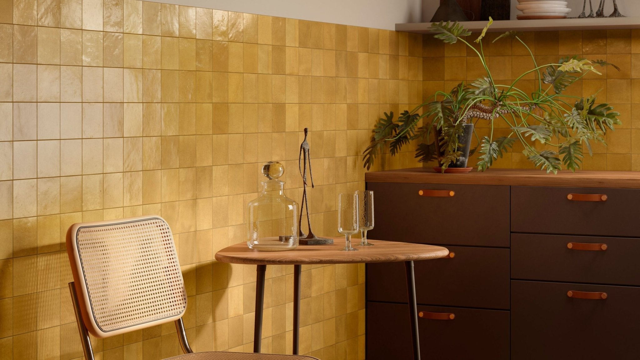 Ragno Melange R8G1 Wandtegel 100X100 Kaki 10mm Glans - Mozaiektegel.com