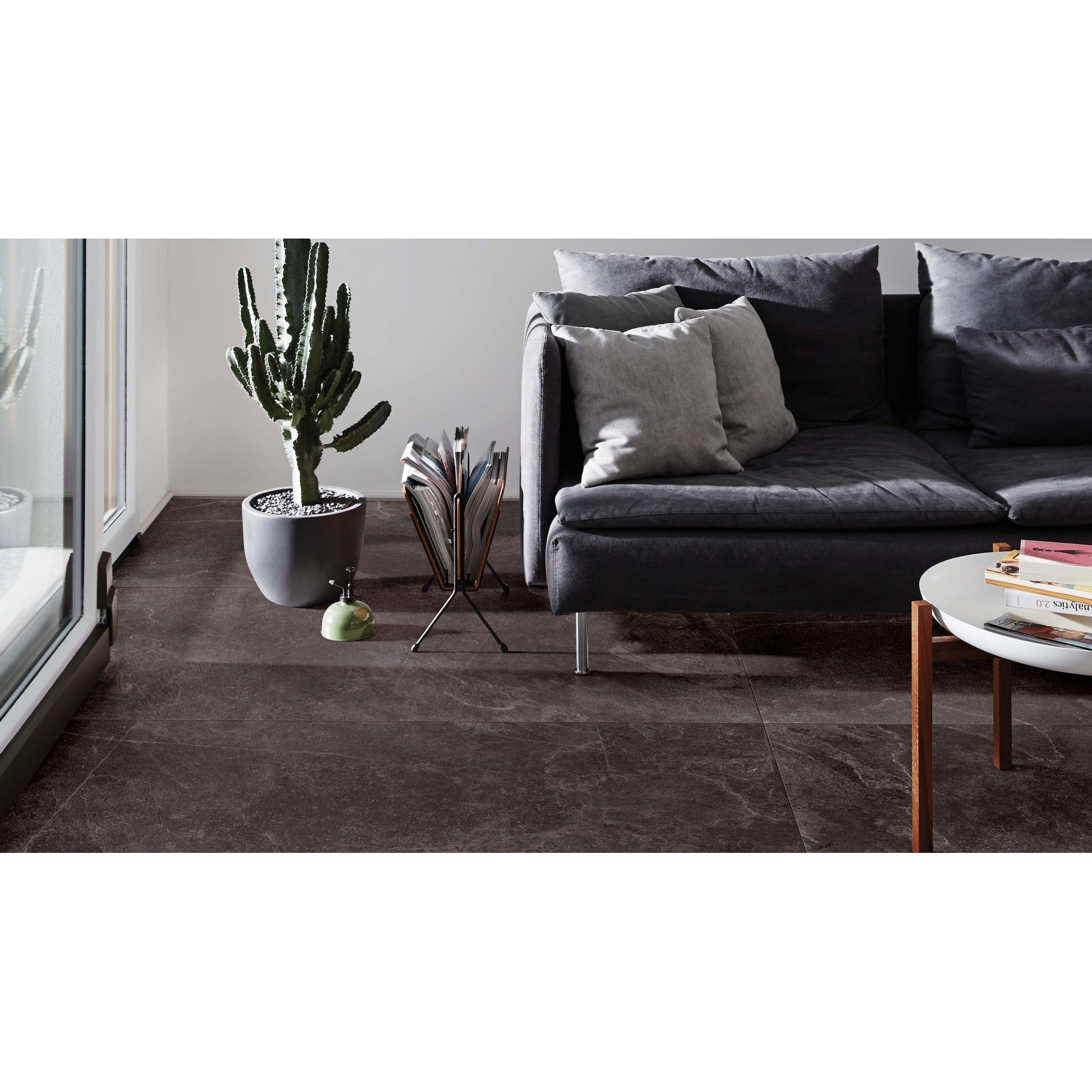 Ragno Realstone Slate R5ZE Vloertegel 750X750 Black 10mm Mat Ret.R10 - Mozaiektegel.com