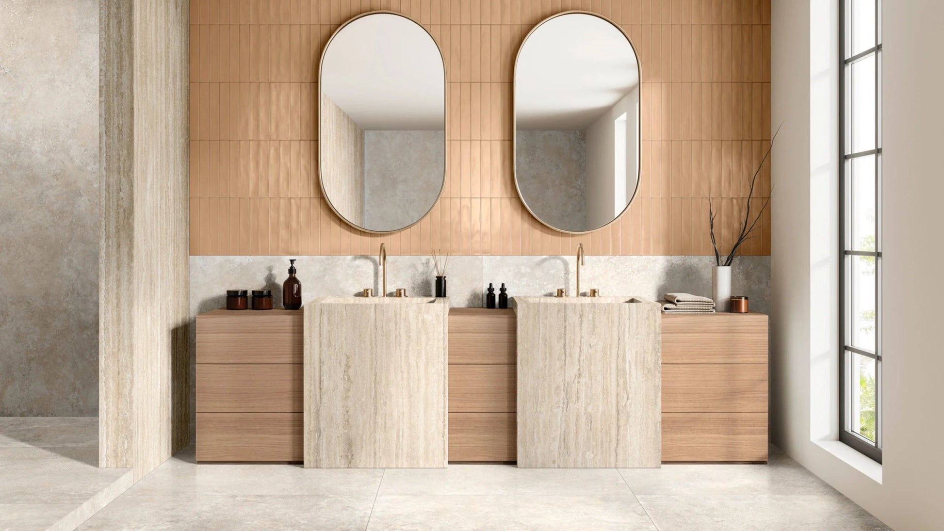 Ragno Realstone Travertino RC9Y Vloertegel 600X1200 Vein Beige 9Mm Mat Ret.R10 - Mozaiektegel.com