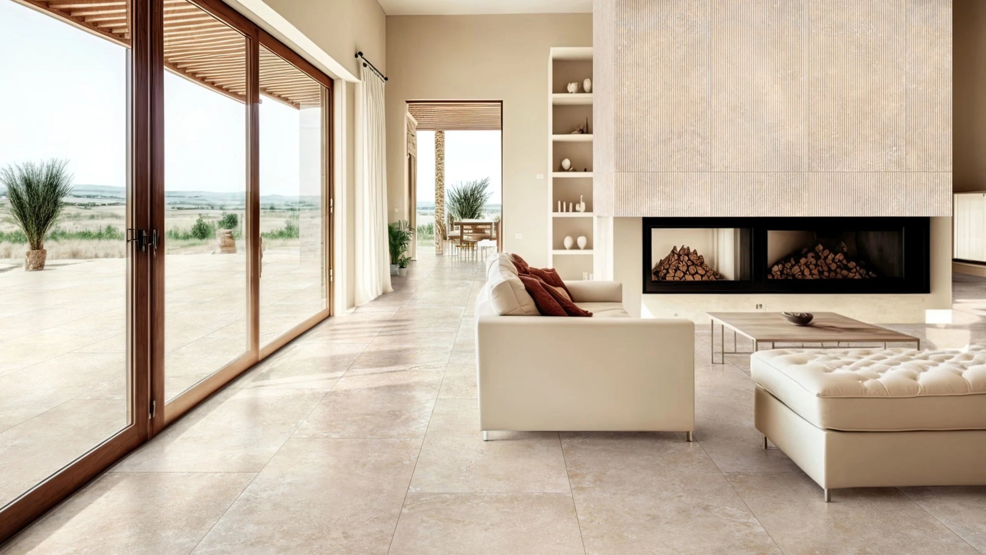 Ragno Realstone Travertino RCA3 Vloertegel 600X1200 Cross Beige 9Mm Mat Ret.R10 - Mozaiektegel.com