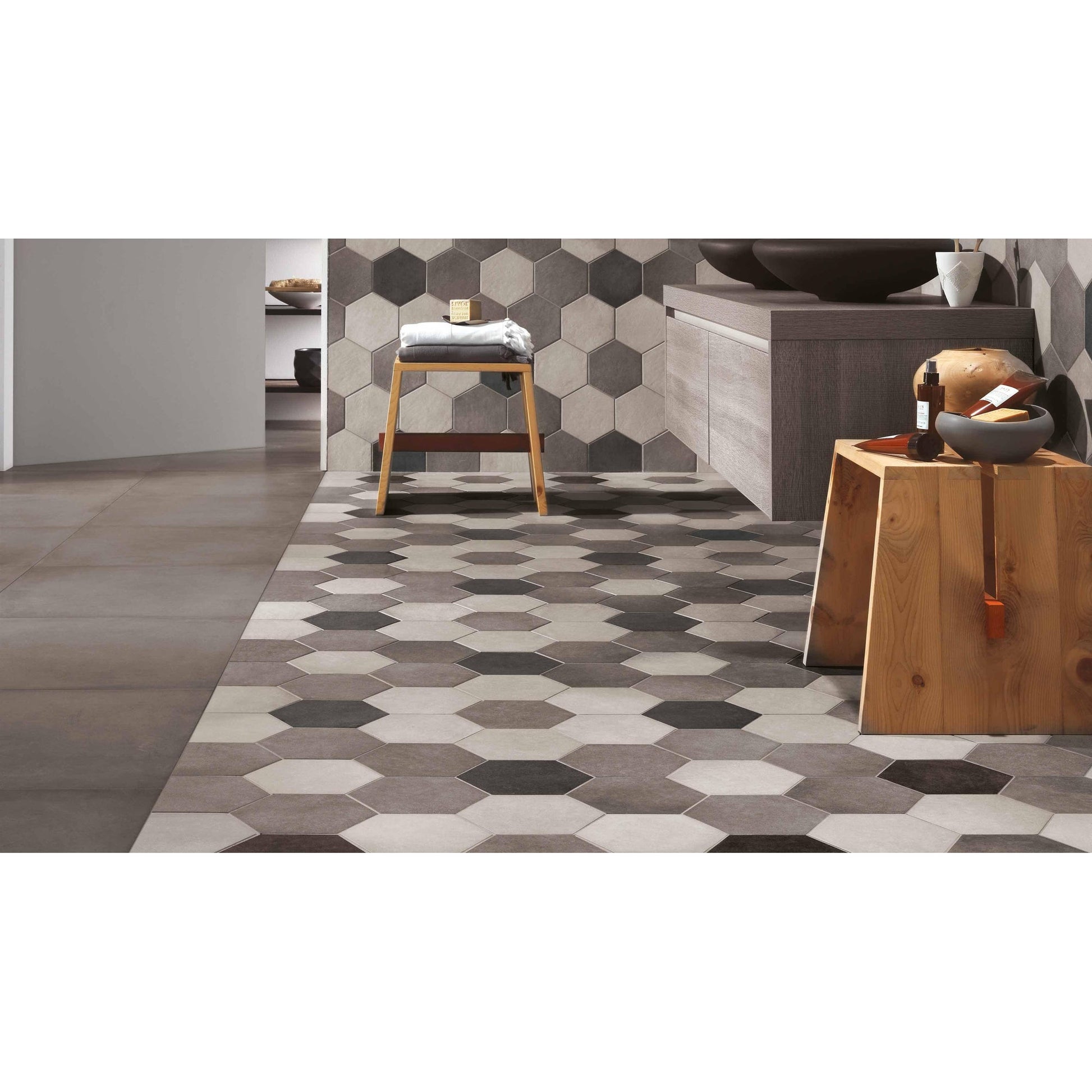 Ragno Rewind R4CP VLtegel 6 - kant 180X210 Peltro 9,5mm Mat R9 - Mozaiektegel.com