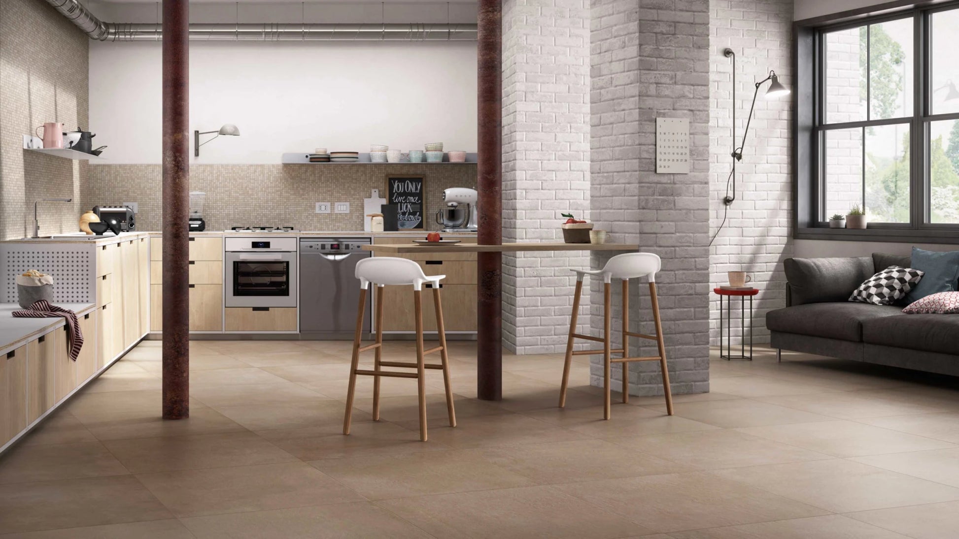 Ragno Studio 00K3M296 Vloertegel 100X100 Tortora 7mm Mat R9 - Mozaiektegel.com